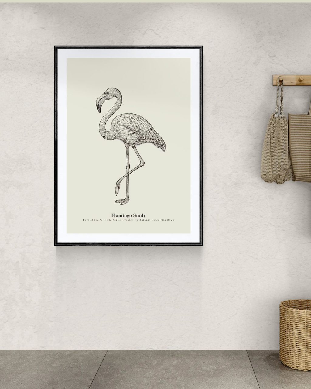 Flamingo Study | Vintage Flamingo Fine Art Print