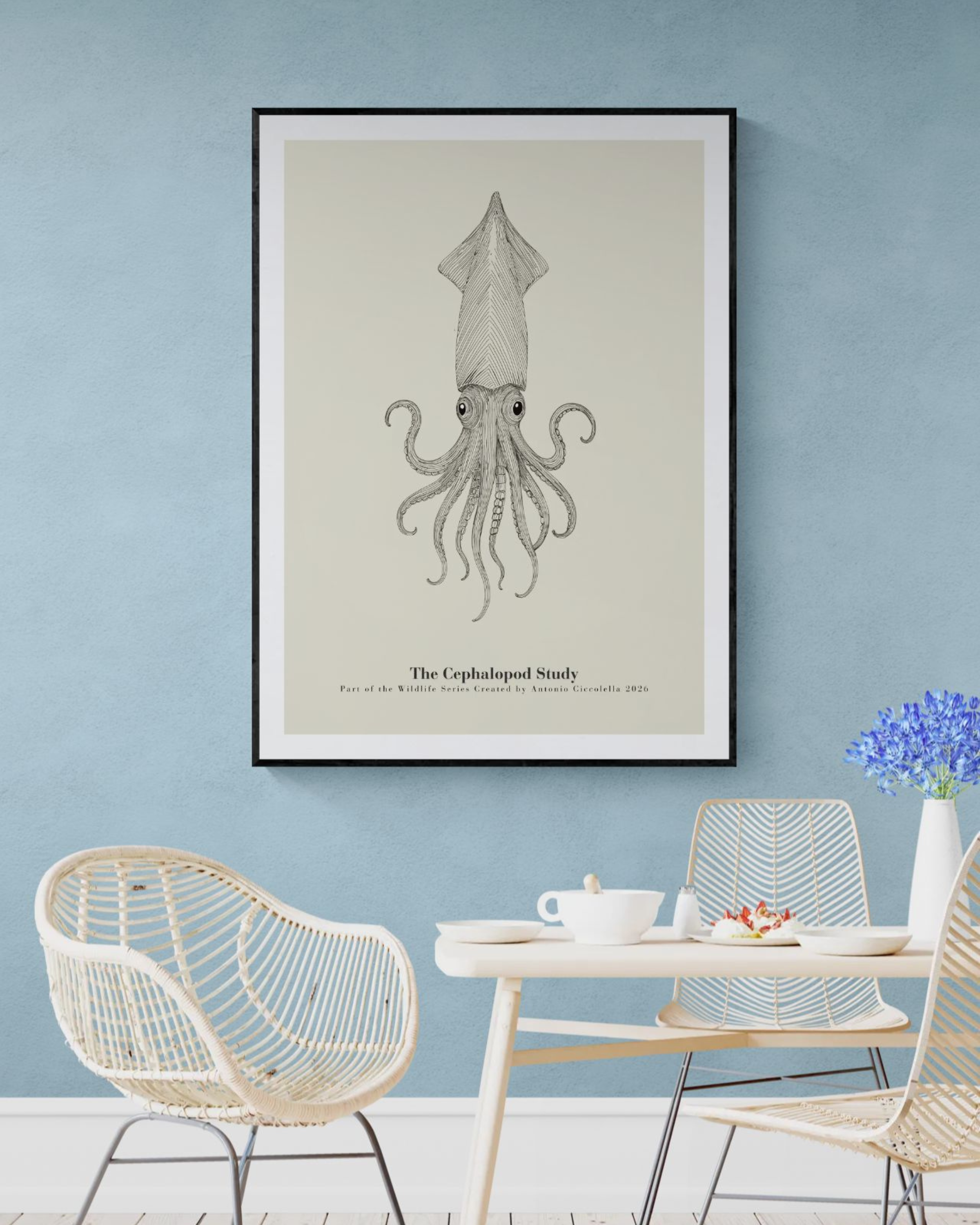 The Cephalopod Study | Vintage Squid Fine Art Print