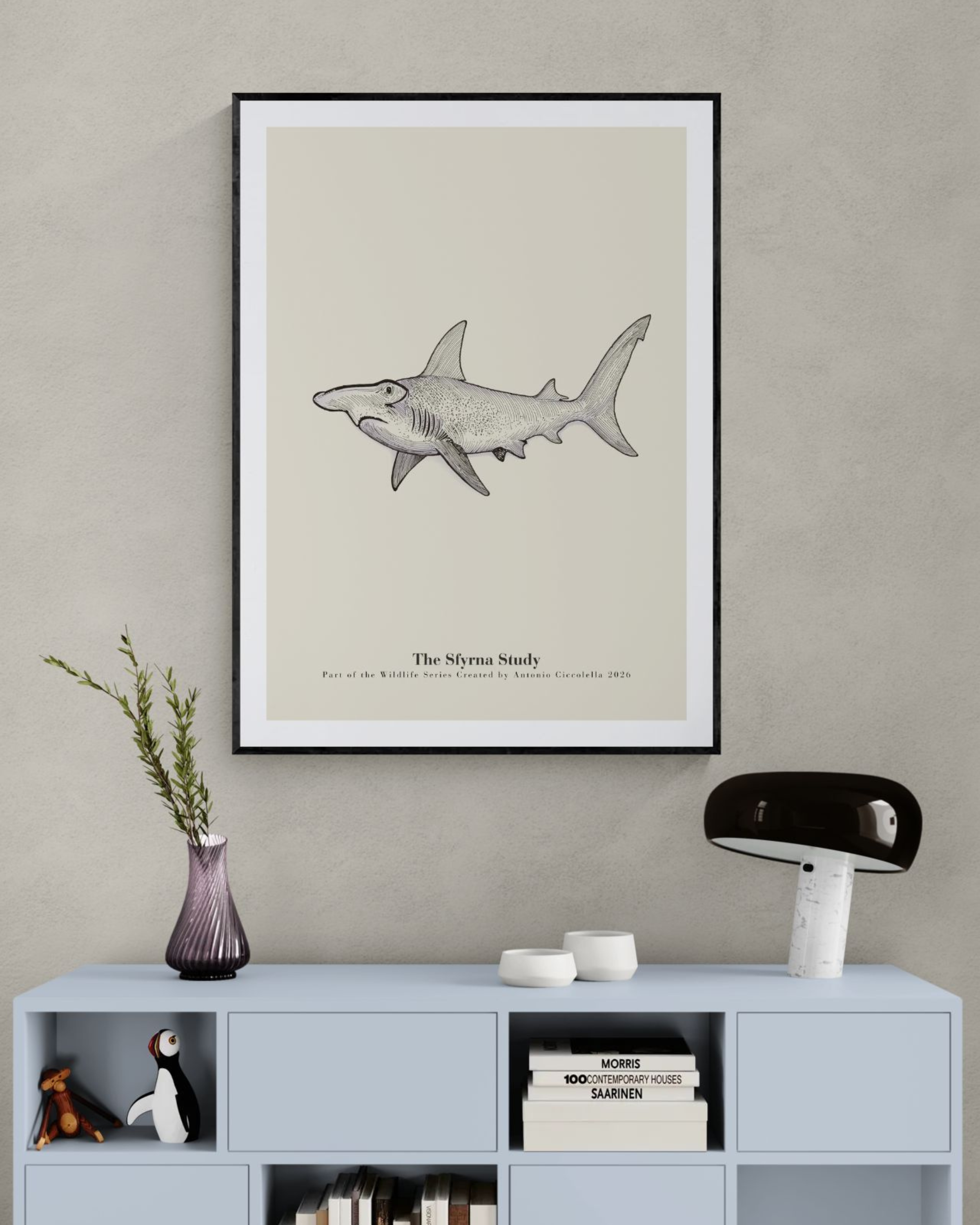 The Sfyrna Study | Vintage Hammerhead Shark Fine Art Print