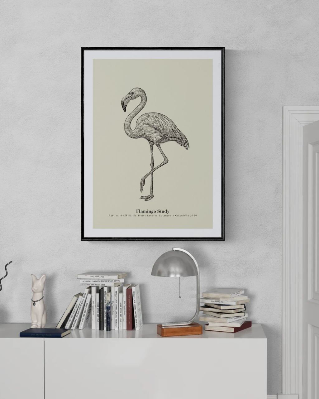 Flamingo Study | Vintage Flamingo Fine Art Print
