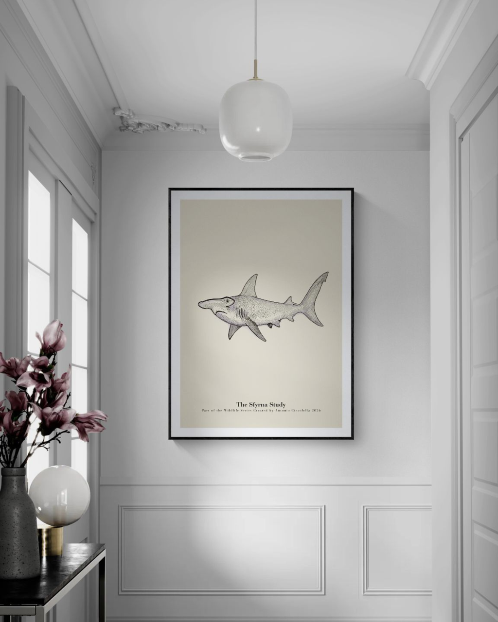 The Sfyrna Study | Vintage Hammerhead Shark Fine Art Print