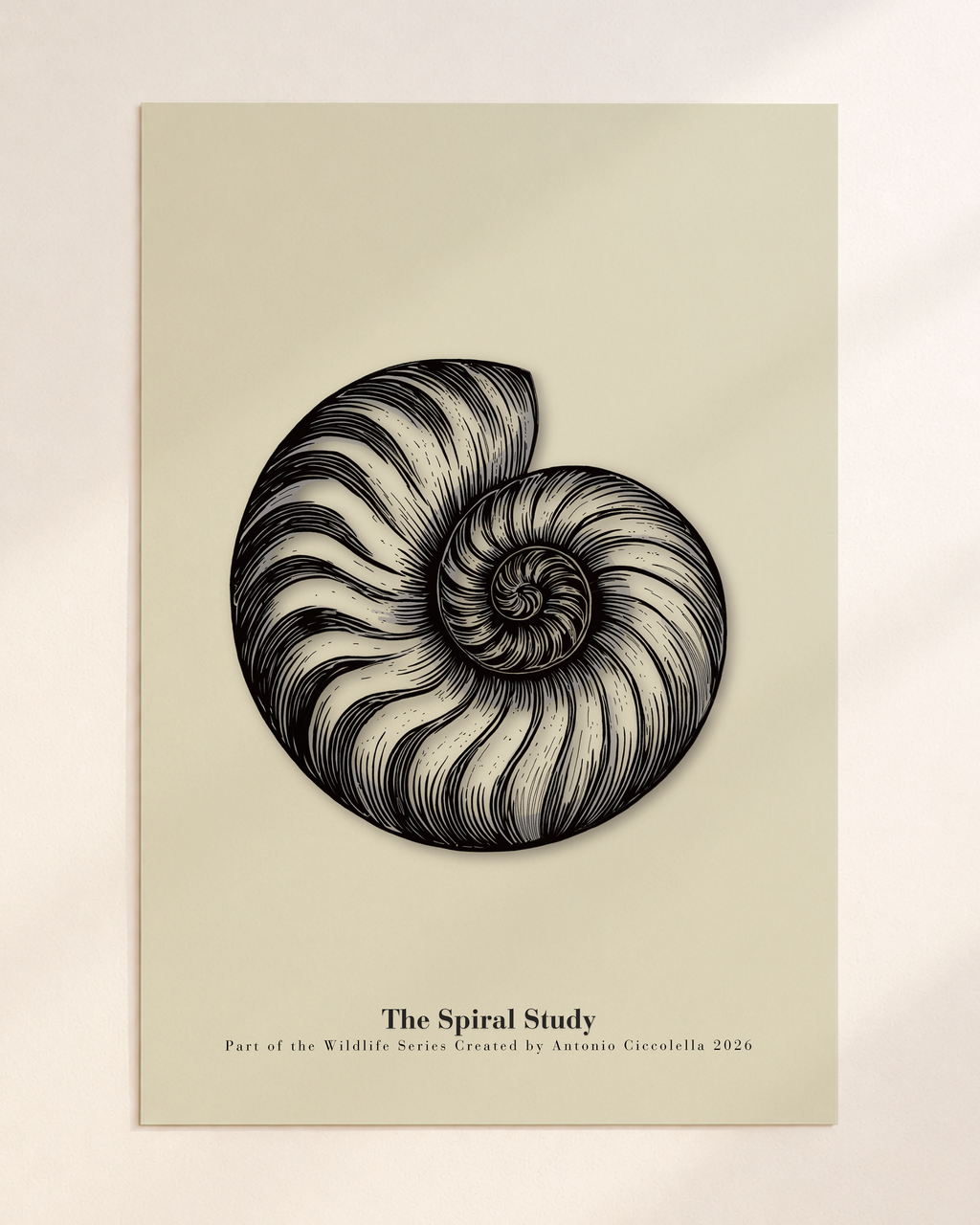 The Spiral Study | Gallery Paper Nautilus Shell Wall Art