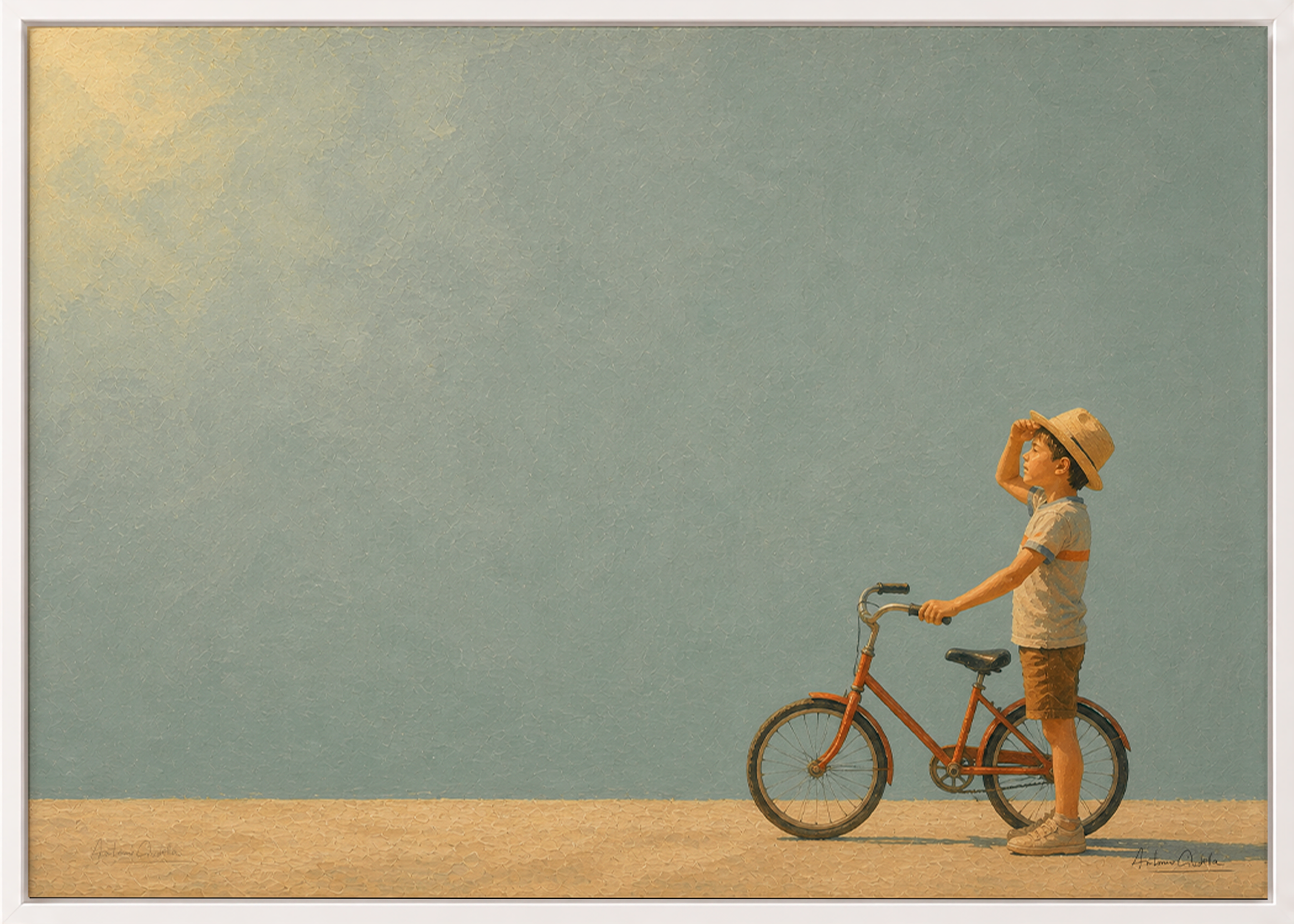 Childhood Memories V | Framed Canvas | Minimalist Child Wall Art | Nostalgic Artwork