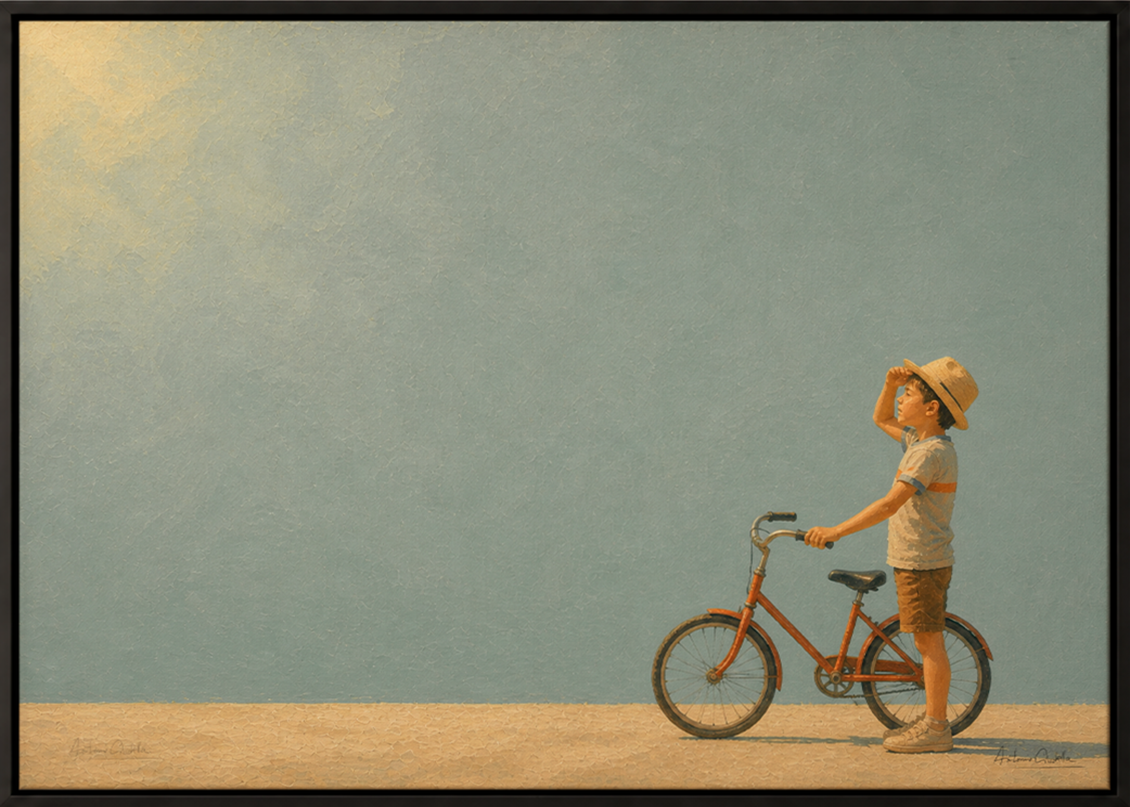 Childhood Memories V | Framed Canvas | Minimalist Child Wall Art | Nostalgic Artwork