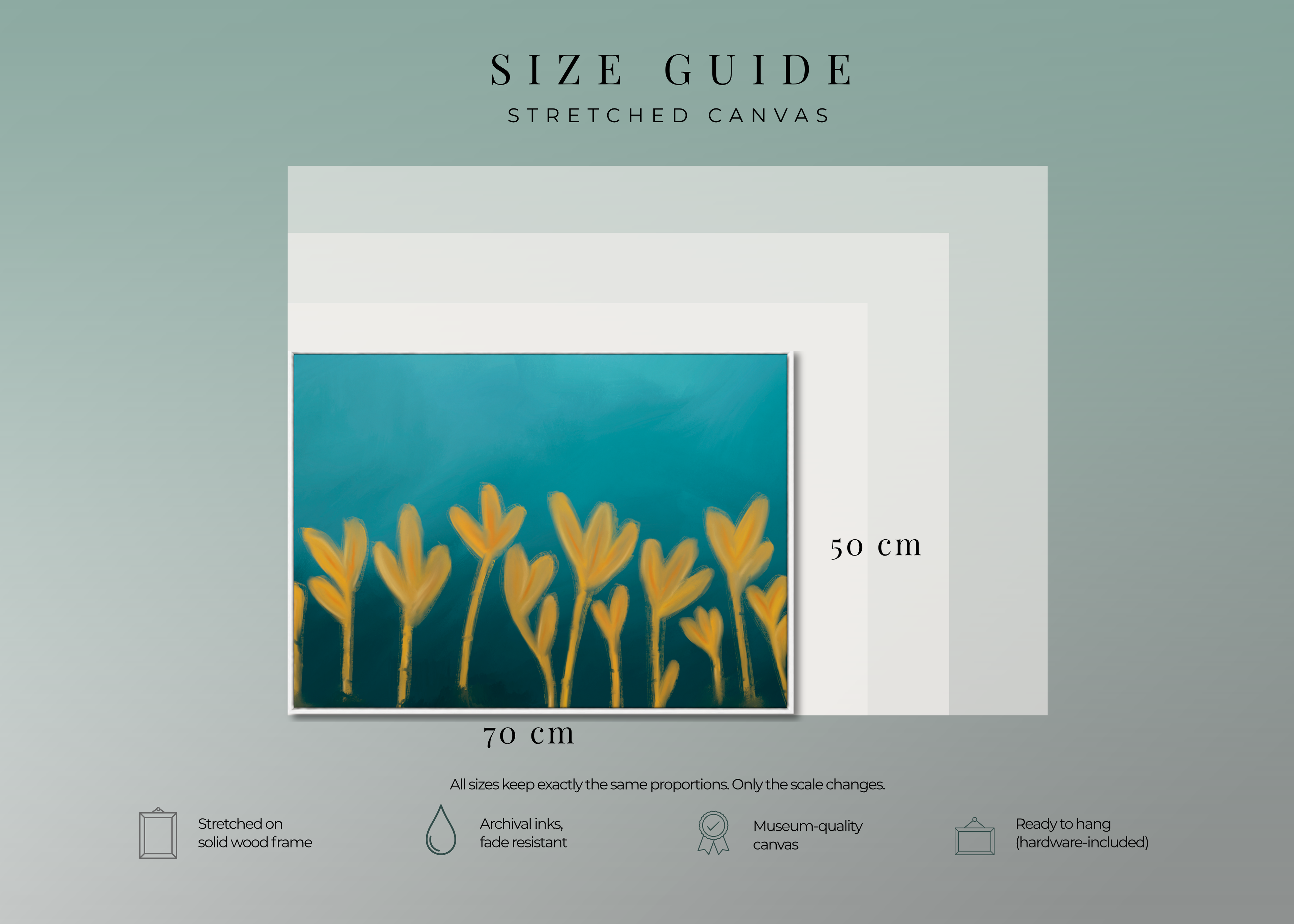 Forms Rising | Framed Canvas Print | Abstract Blue & Gold Wall Art