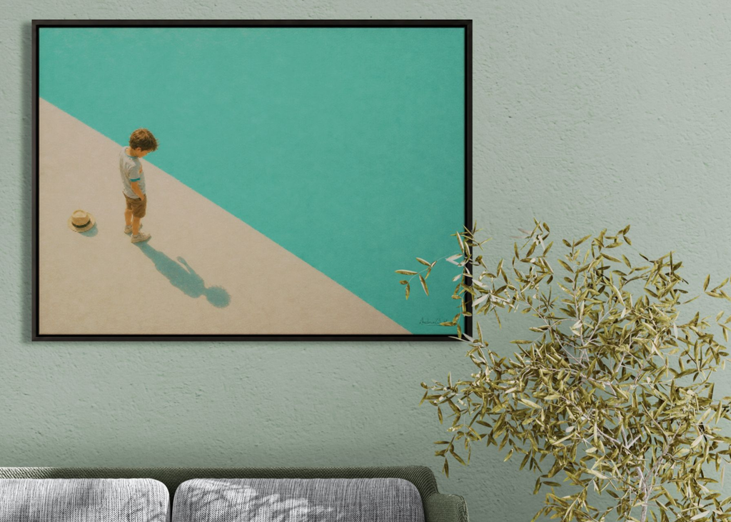 Childhood Memories VIII | Framed Canvas | Minimalist Child Wall Art | Nostalgic Artwork