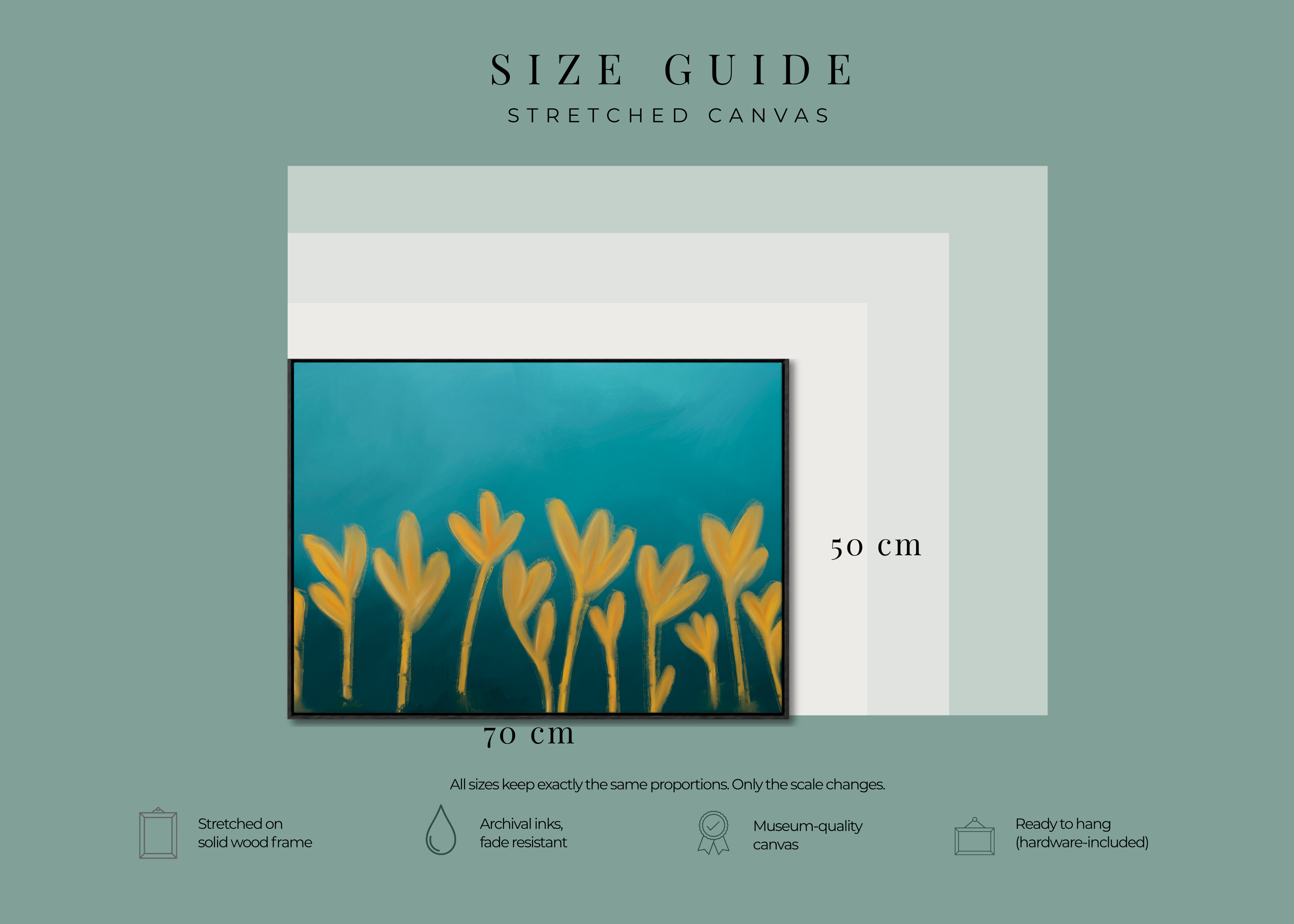 Forms Rising | Framed Canvas Print | Abstract Blue & Gold Wall Art