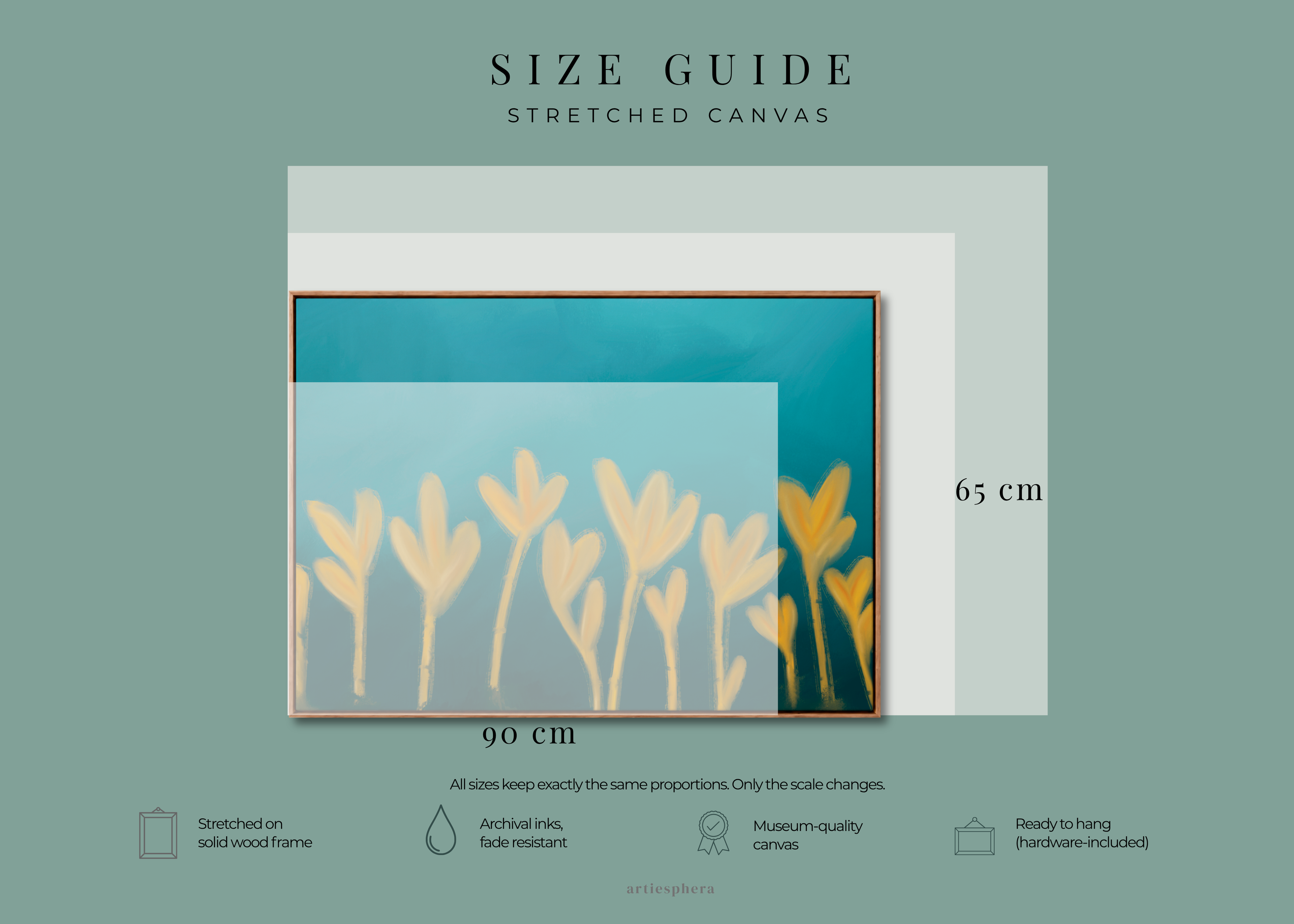 Forms Rising | Framed Canvas Print | Abstract Blue & Gold Wall Art
