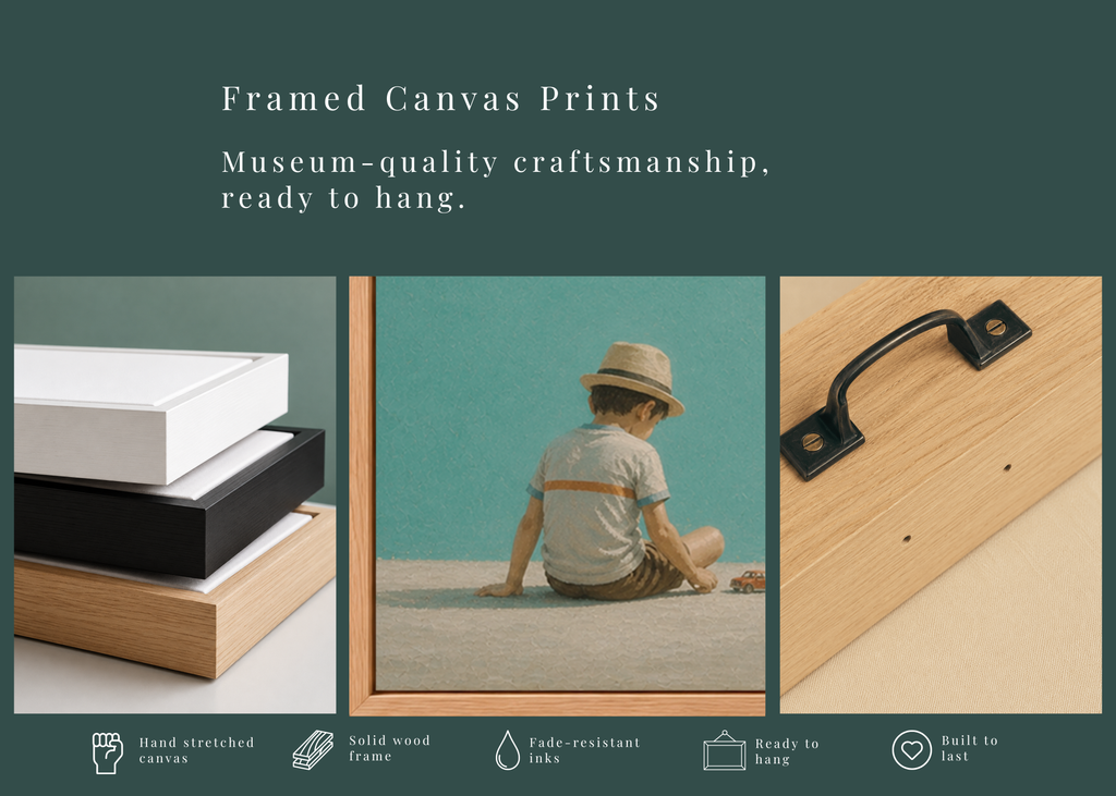 Childhood Memories IV | Framed Canvas | Minimalist Child Wall Art | Nostalgic Artwork