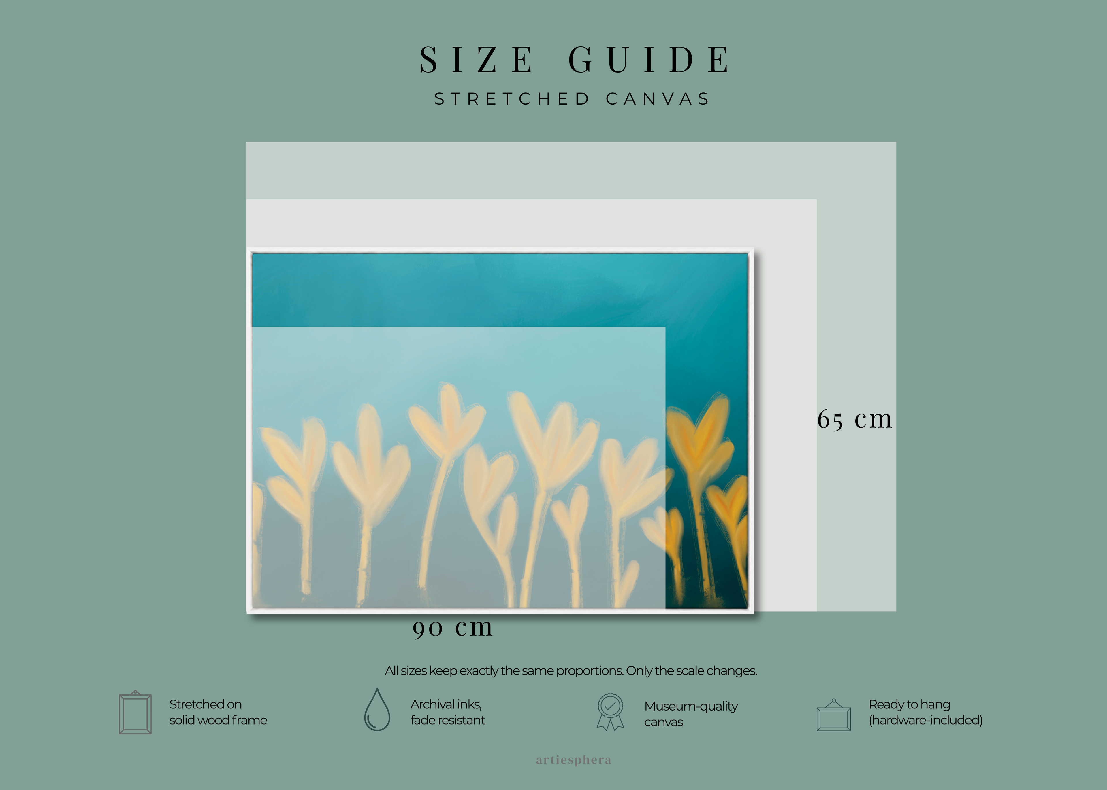 Forms Rising | Framed Canvas Print | Abstract Blue & Gold Wall Art