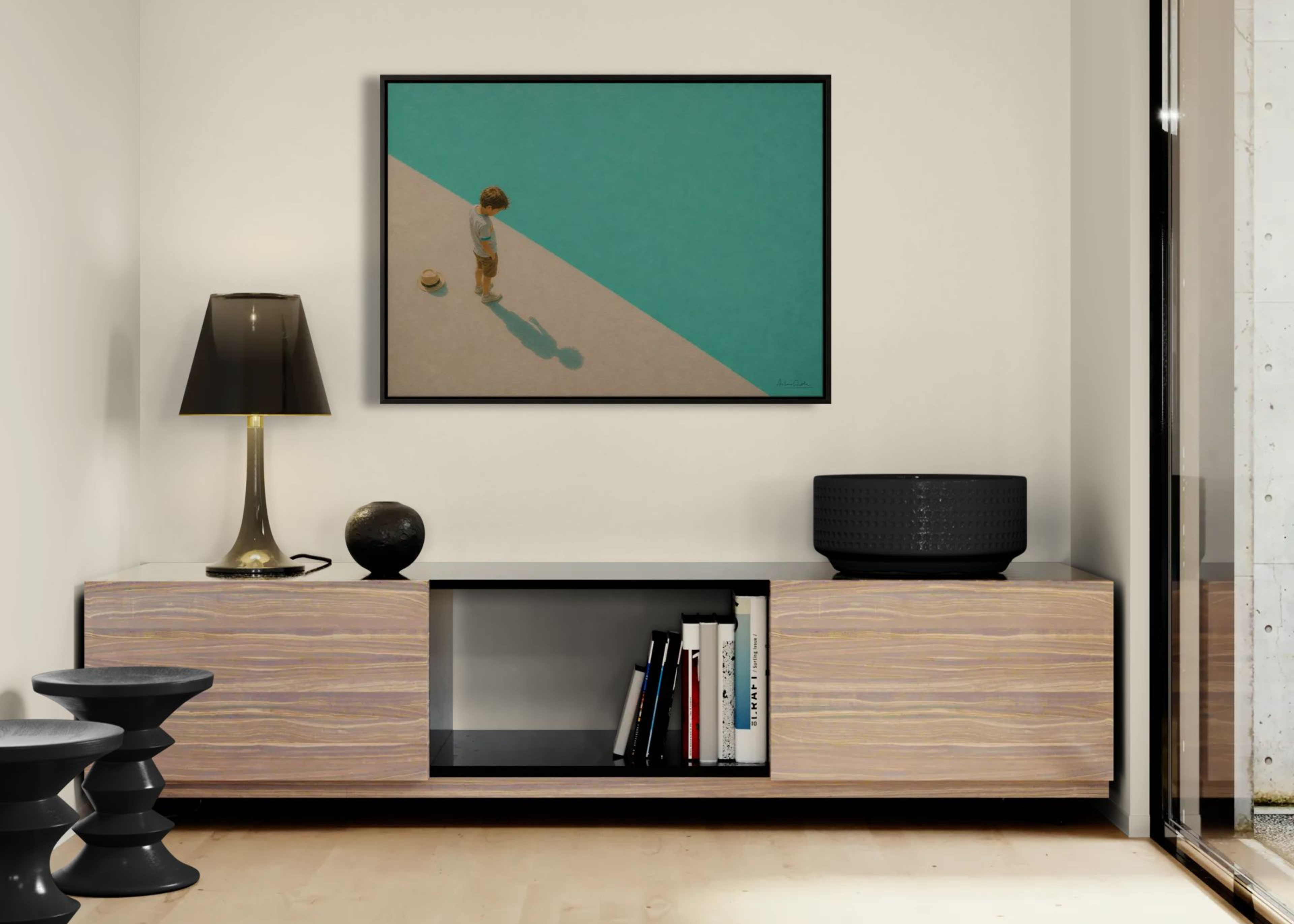 Childhood Memories VIII | Framed Canvas | Minimalist Child Wall Art | Nostalgic Artwork