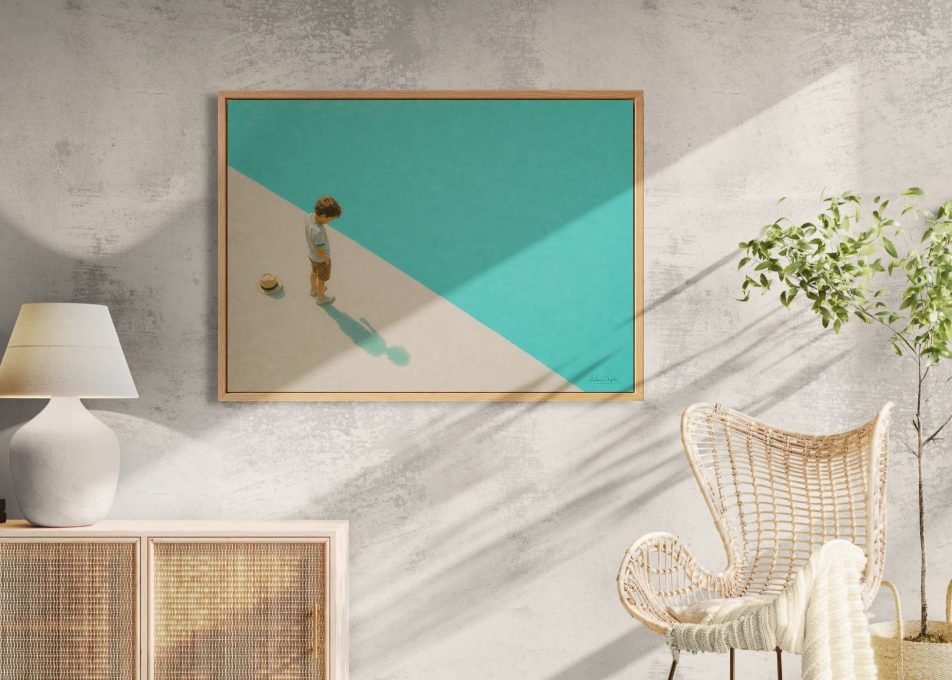 Childhood Memories VIII | Framed Canvas | Minimalist Child Wall Art | Nostalgic Artwork