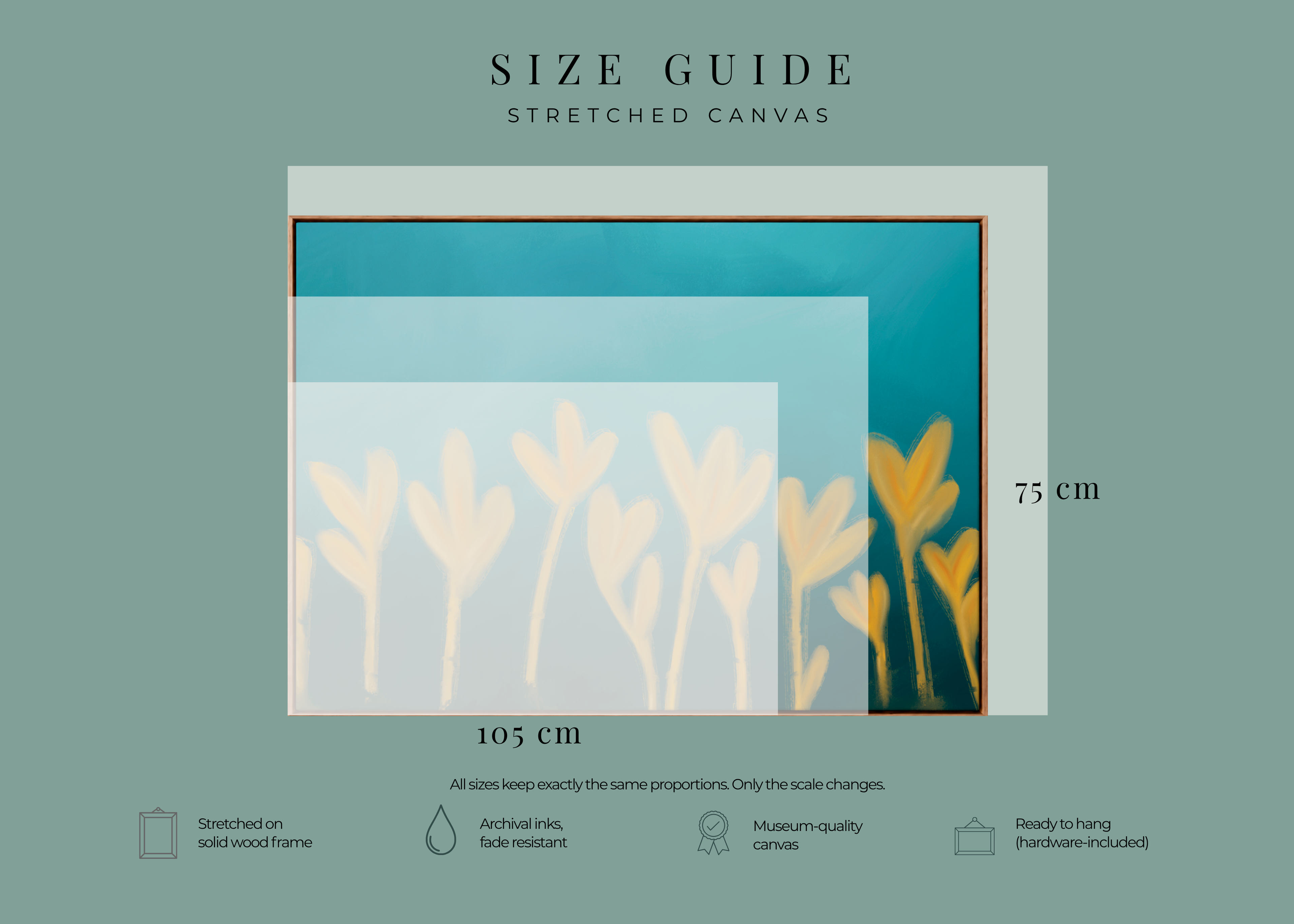 Forms Rising | Framed Canvas Print | Abstract Blue & Gold Wall Art