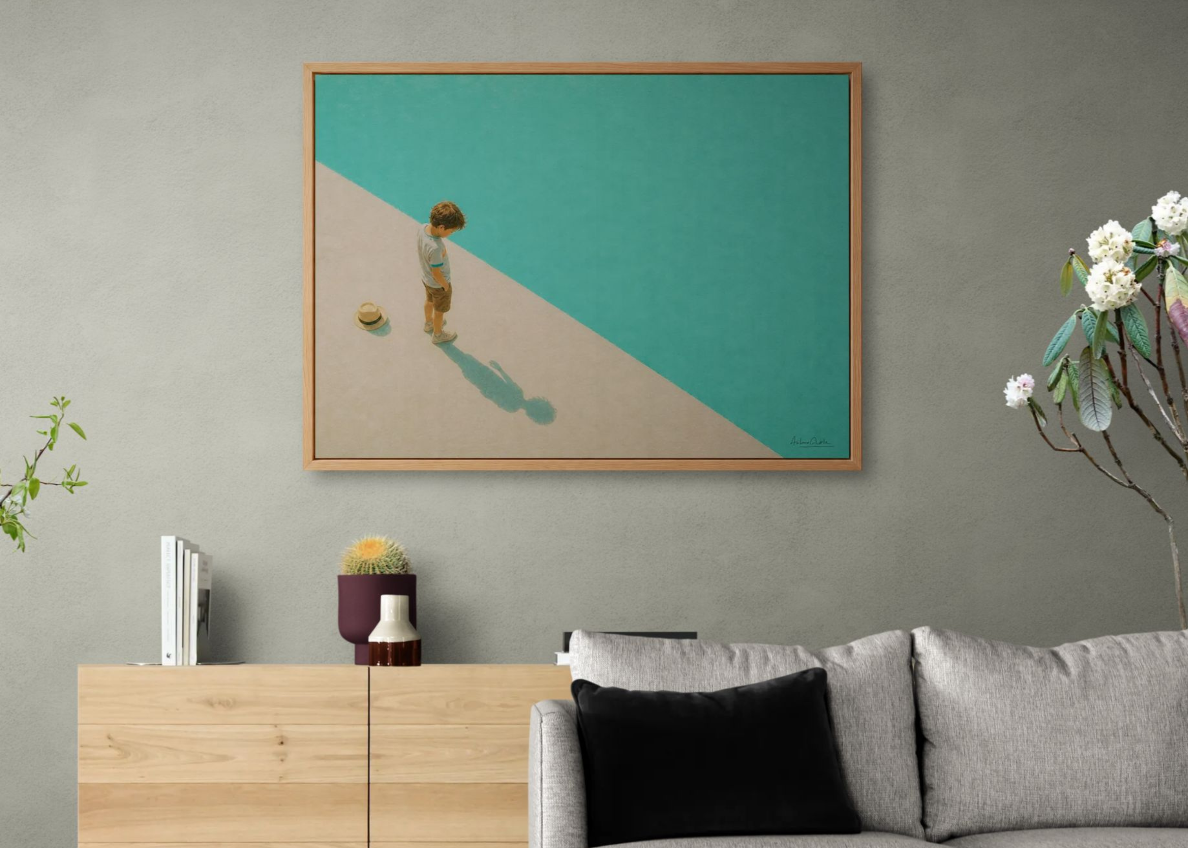 Childhood Memories VIII | Framed Canvas | Minimalist Child Wall Art | Nostalgic Artwork