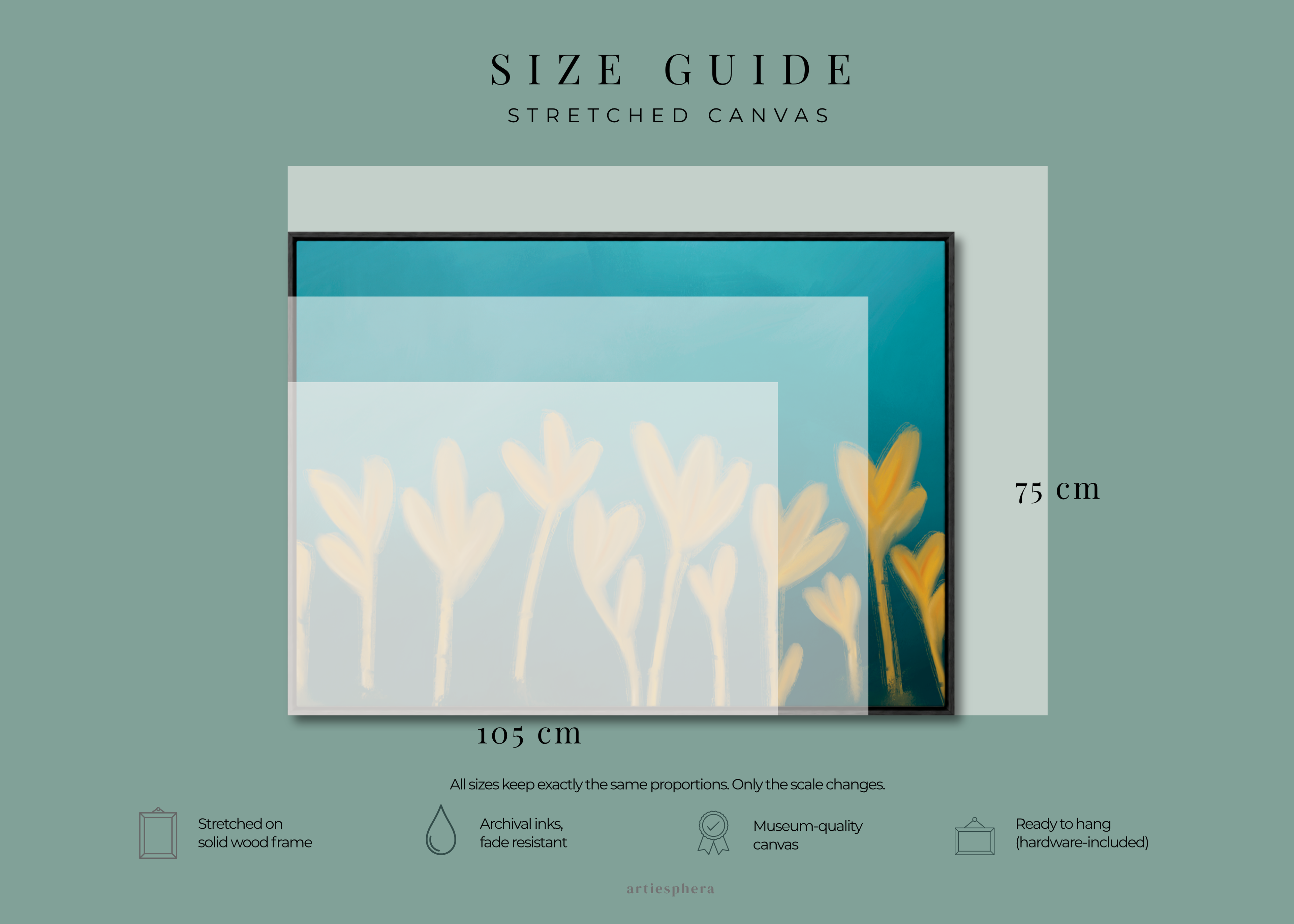 Forms Rising | Framed Canvas Print | Abstract Blue & Gold Wall Art