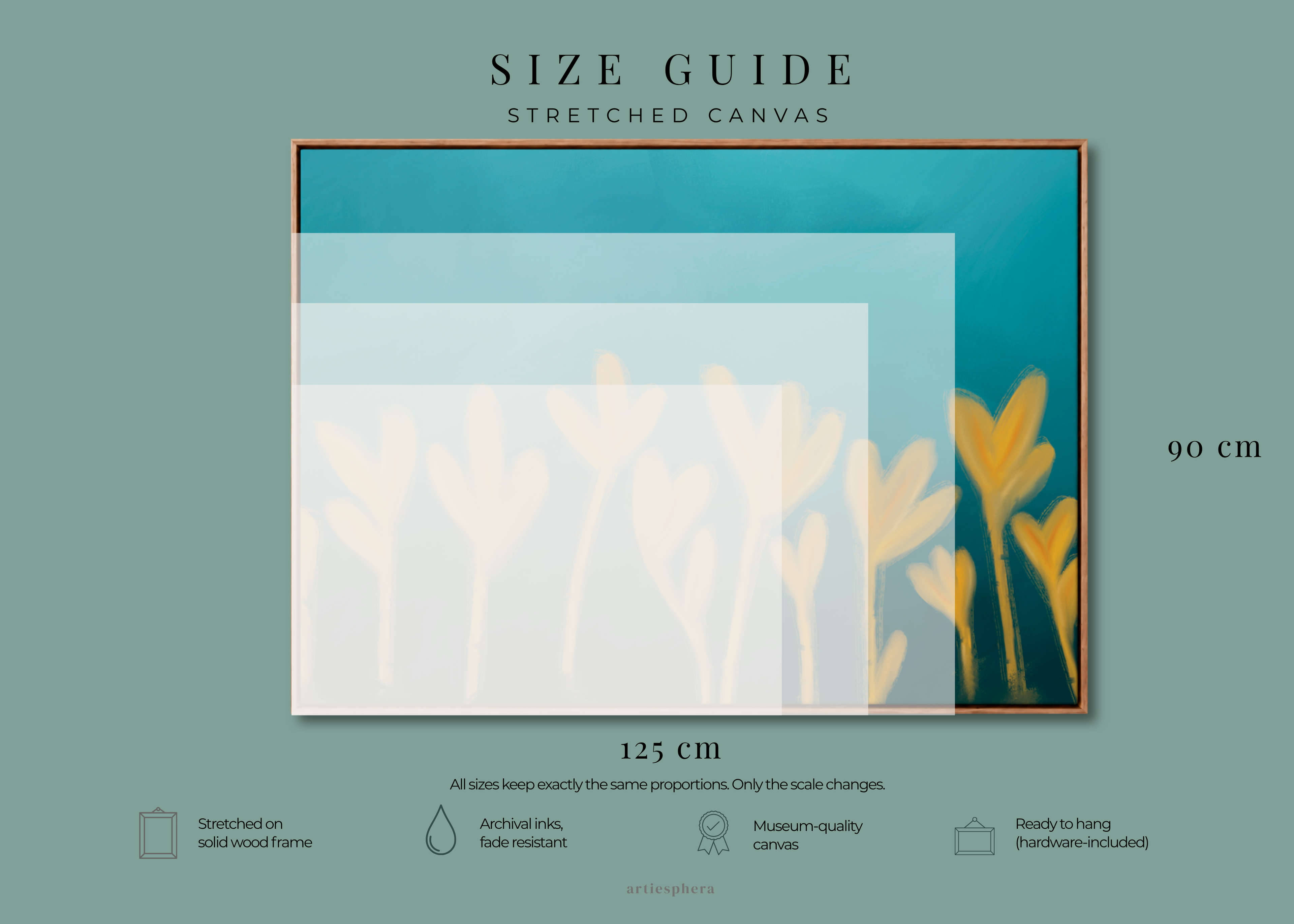 Forms Rising | Framed Canvas Print | Abstract Blue & Gold Wall Art
