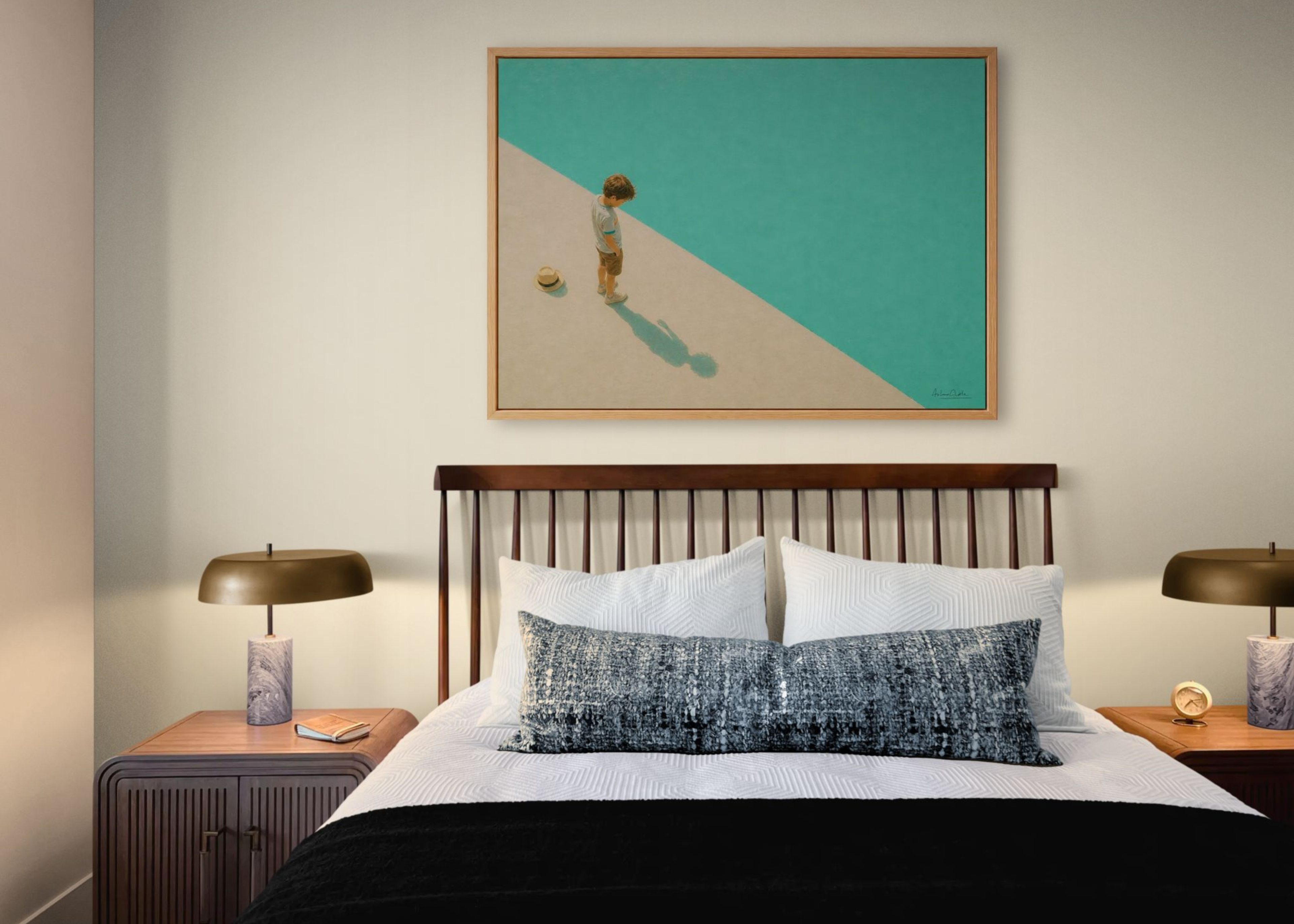 Childhood Memories VIII | Framed Canvas | Minimalist Child Wall Art | Nostalgic Artwork
