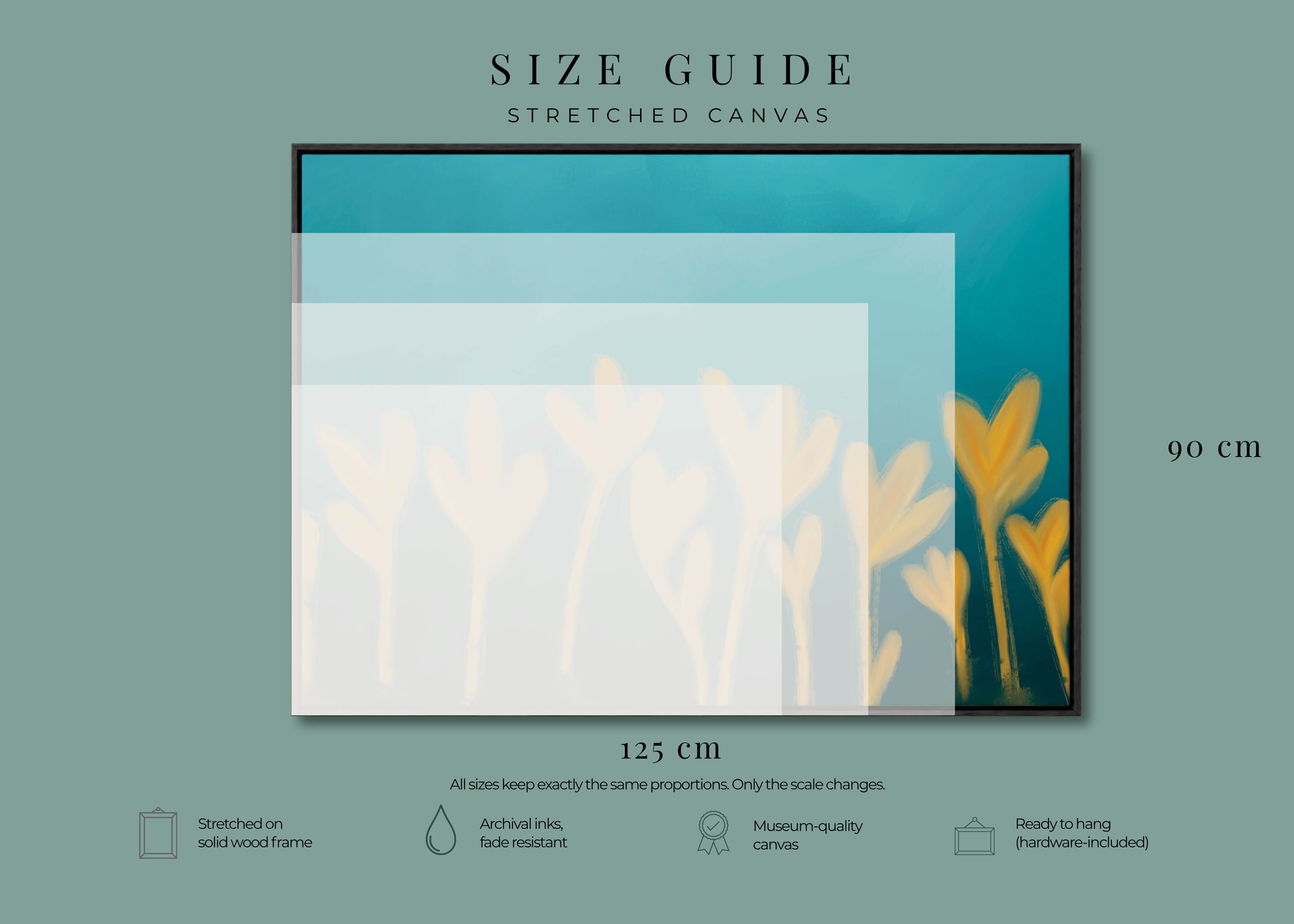 Forms Rising | Framed Canvas Print | Abstract Blue & Gold Wall Art