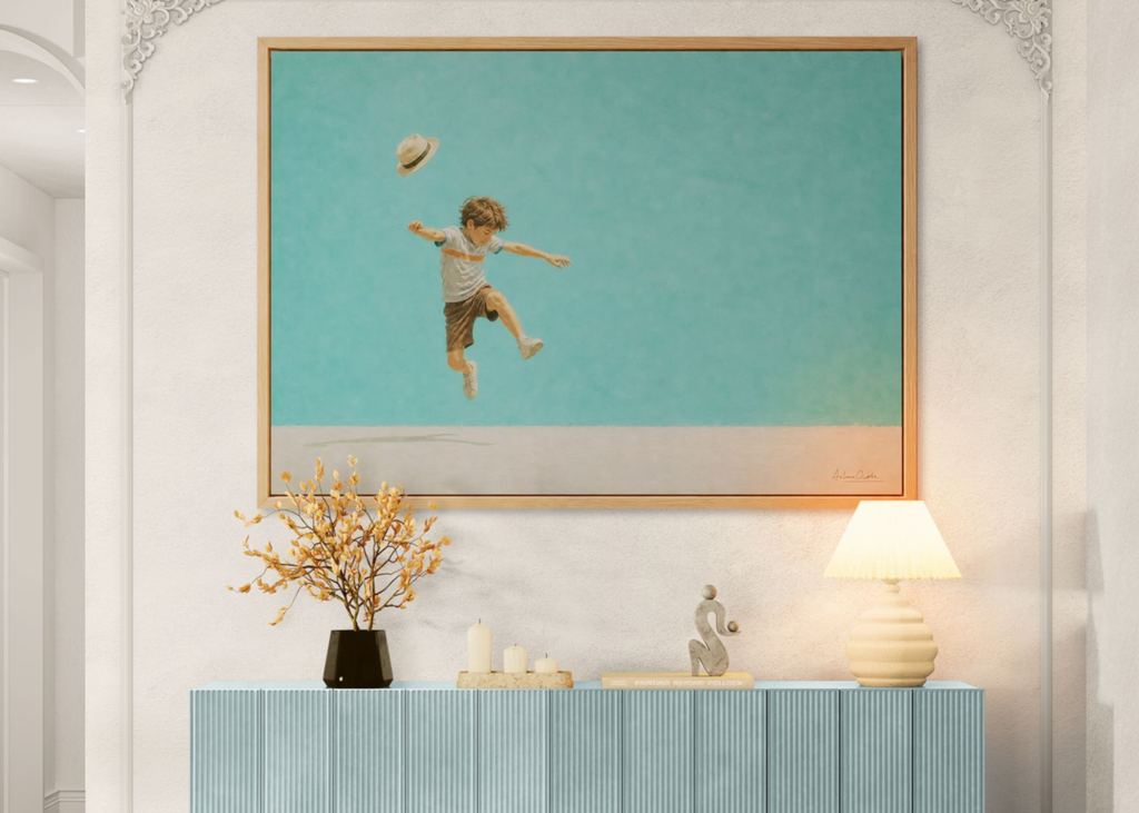 Childhood Memories VI | Framed Canvas | Minimalist Child Wall Art | Nostalgic Artwork