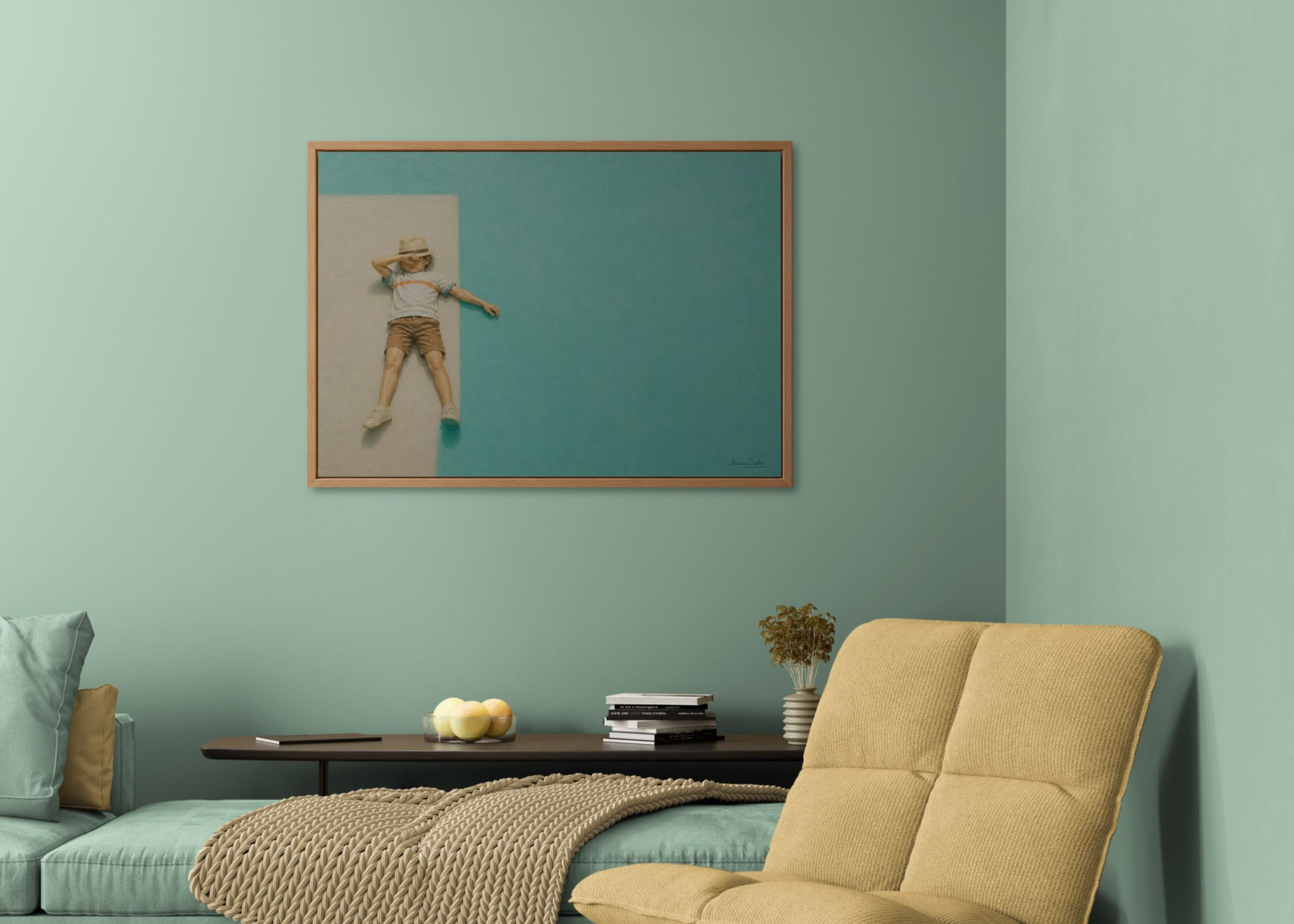 Childhood Memories VII | Framed Canvas | Minimalist Child Wall Art | Nostalgic Artwork