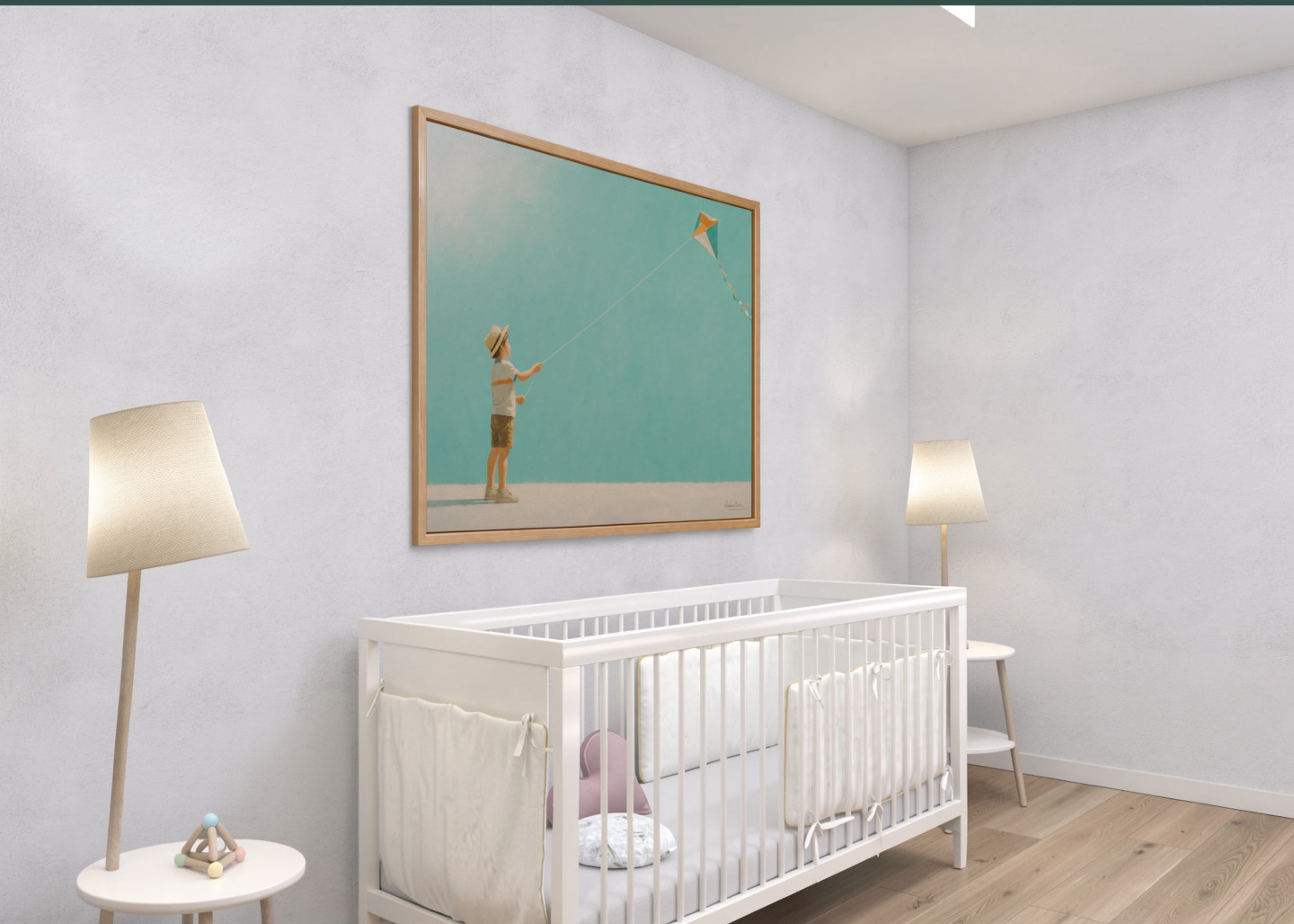 Childhood Memories III | Framed Canvas | Minimalist Child Wall Art | Nostalgic Artwork