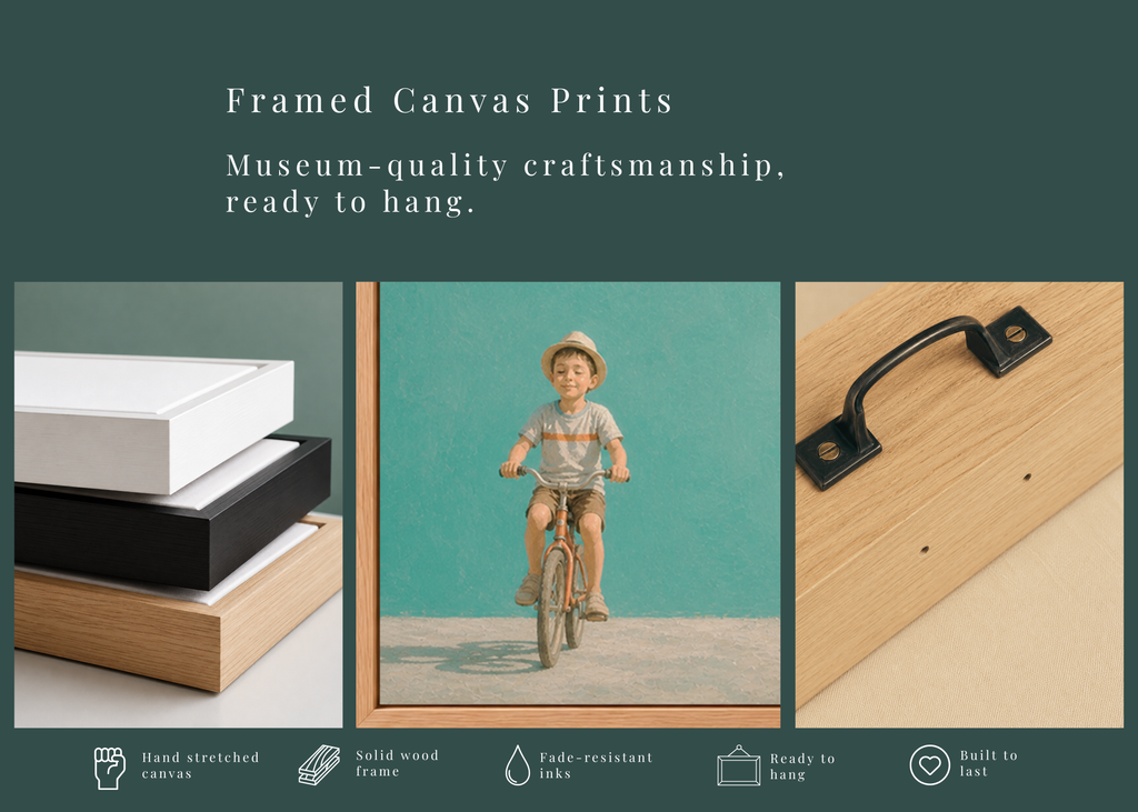 Childhood Memories II | Framed Canvas | Minimalist Child Wall Art | Nostalgic Artwork