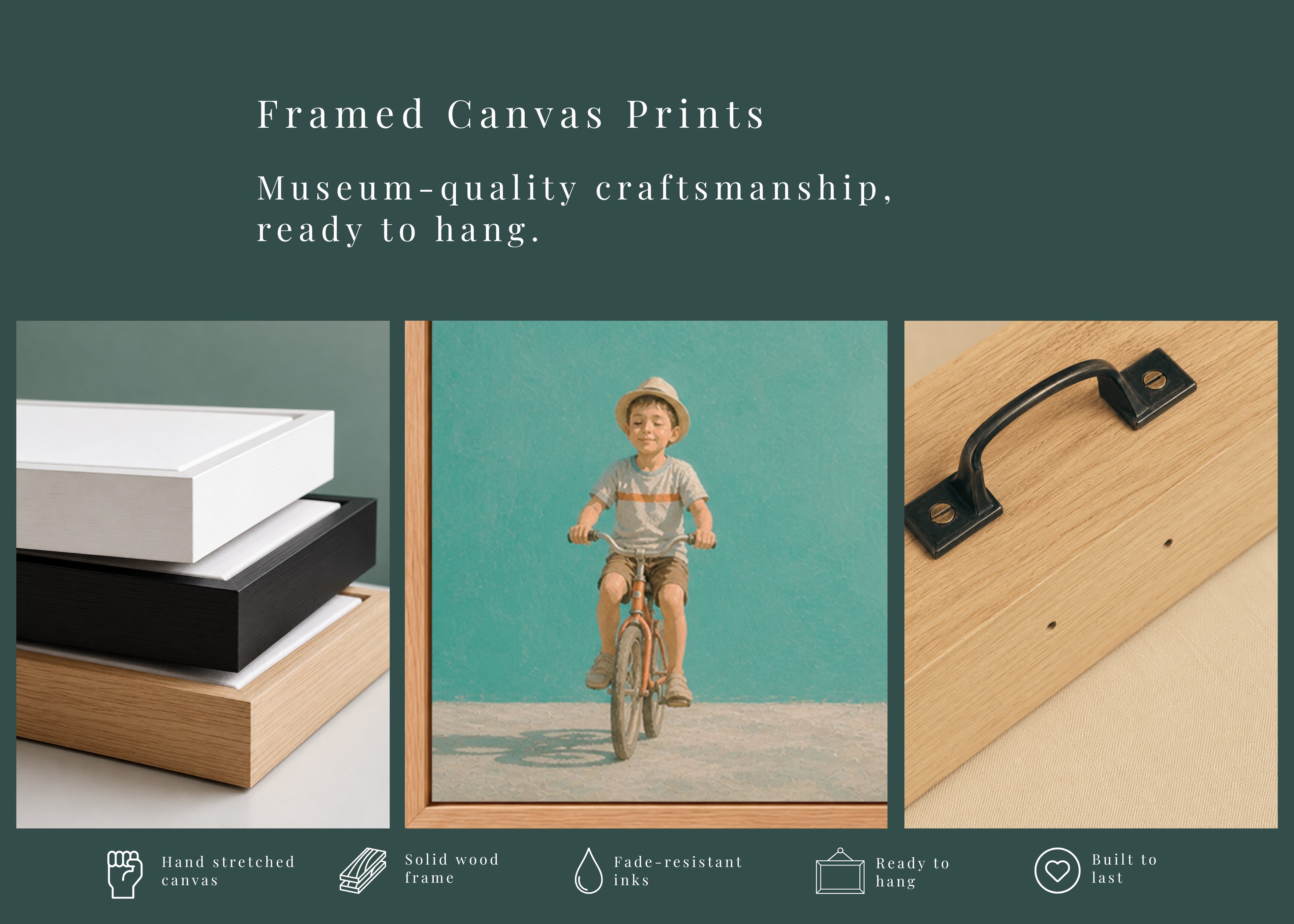 Childhood Memories II | Framed Canvas | Minimalist Child Wall Art | Nostalgic Artwork