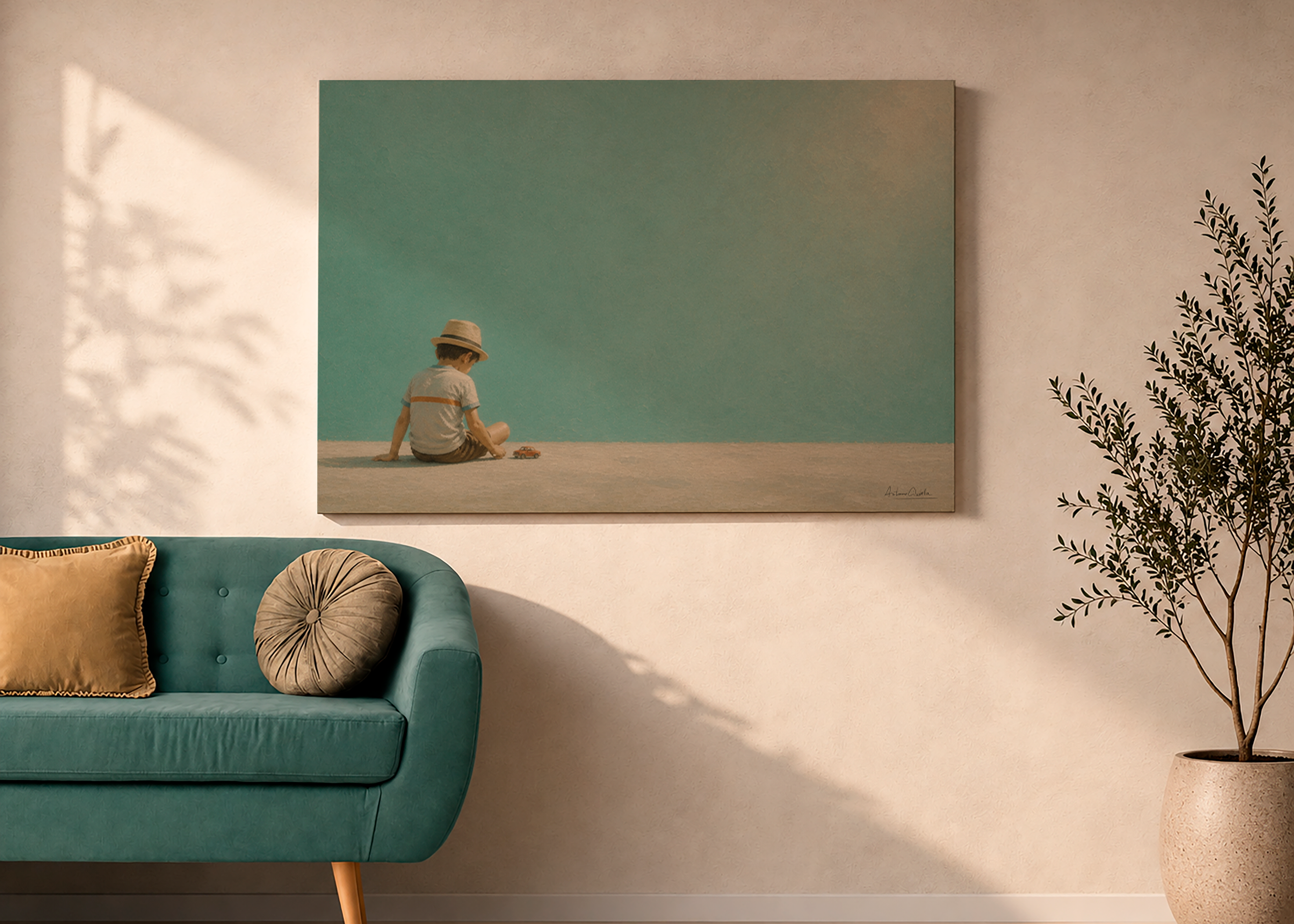 Childhood Memories IV | Canvas Print | Stretched Canvas | Minimalist Wall Art | Nostalgic Child Artwork | Museum-Quality Giclée Canvas