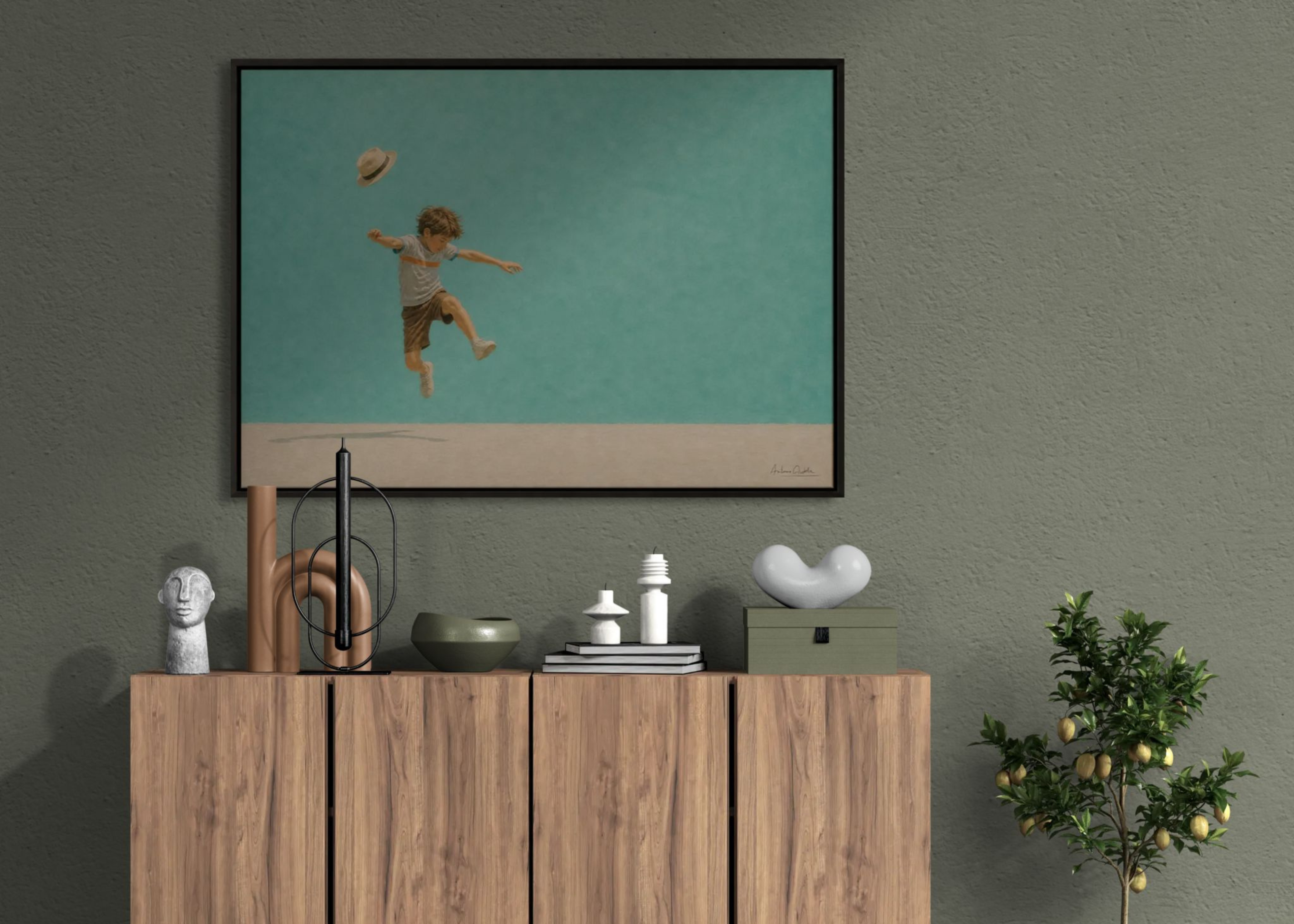 Childhood Memories VI | Framed Canvas | Minimalist Child Wall Art | Nostalgic Artwork