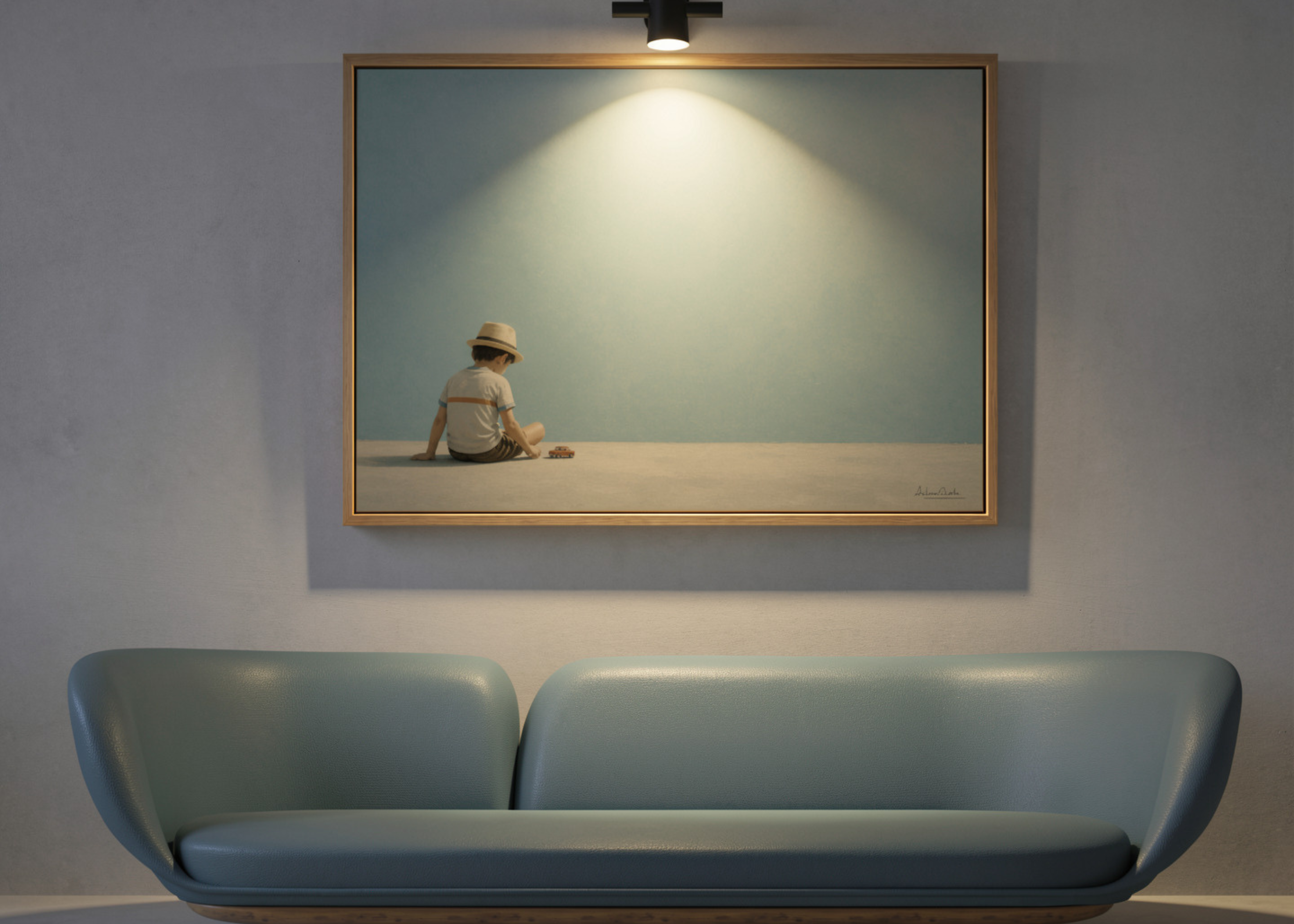 Childhood Memories IV | Framed Canvas | Minimalist Child Wall Art | Nostalgic Artwork