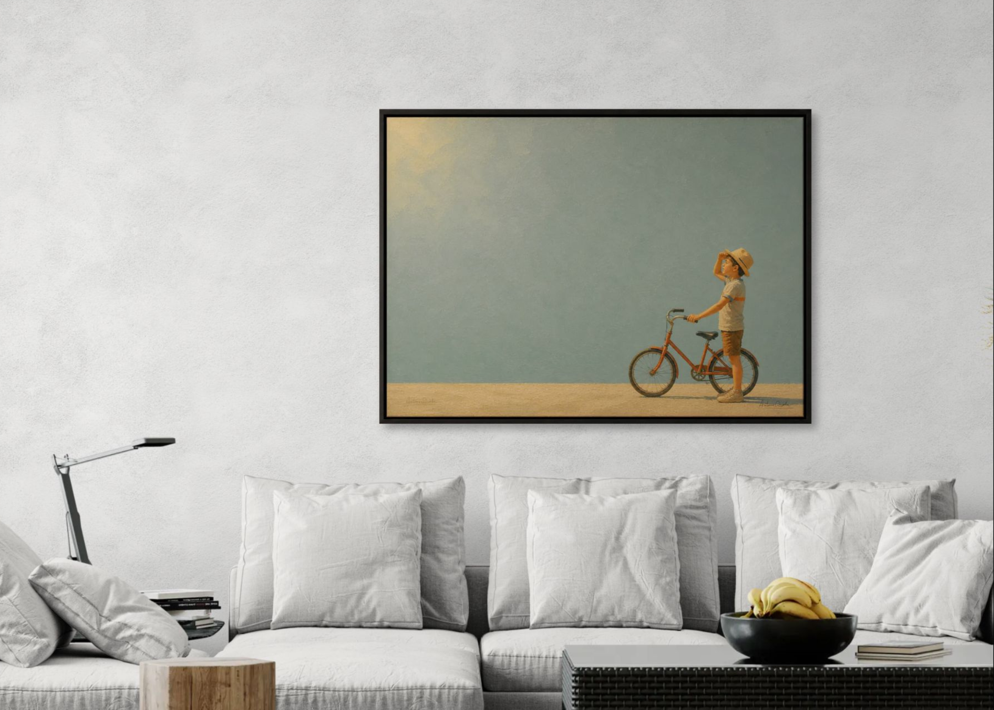 Childhood Memories V | Framed Canvas | Minimalist Child Wall Art | Nostalgic Artwork
