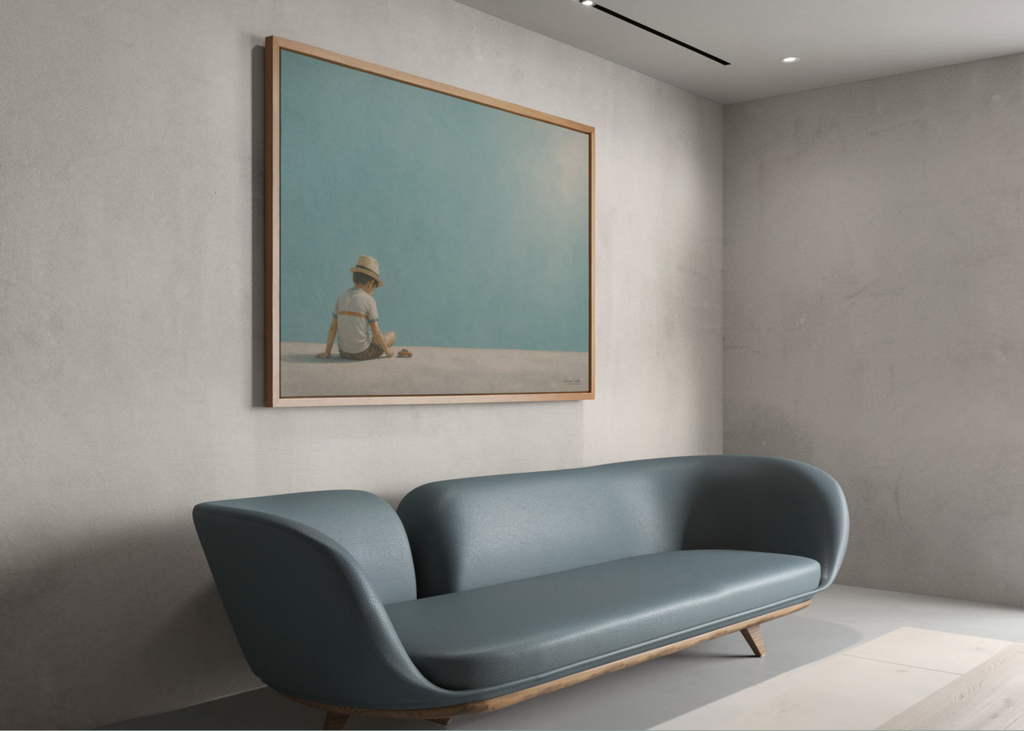 Childhood Memories IV | Framed Canvas | Minimalist Child Wall Art | Nostalgic Artwork