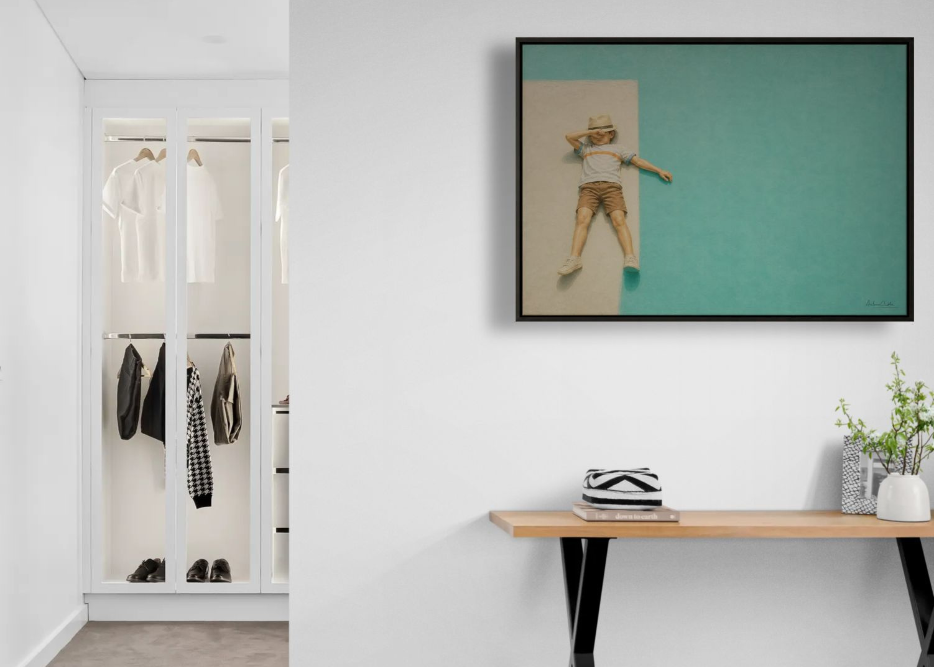 Childhood Memories VII | Framed Canvas | Minimalist Child Wall Art | Nostalgic Artwork