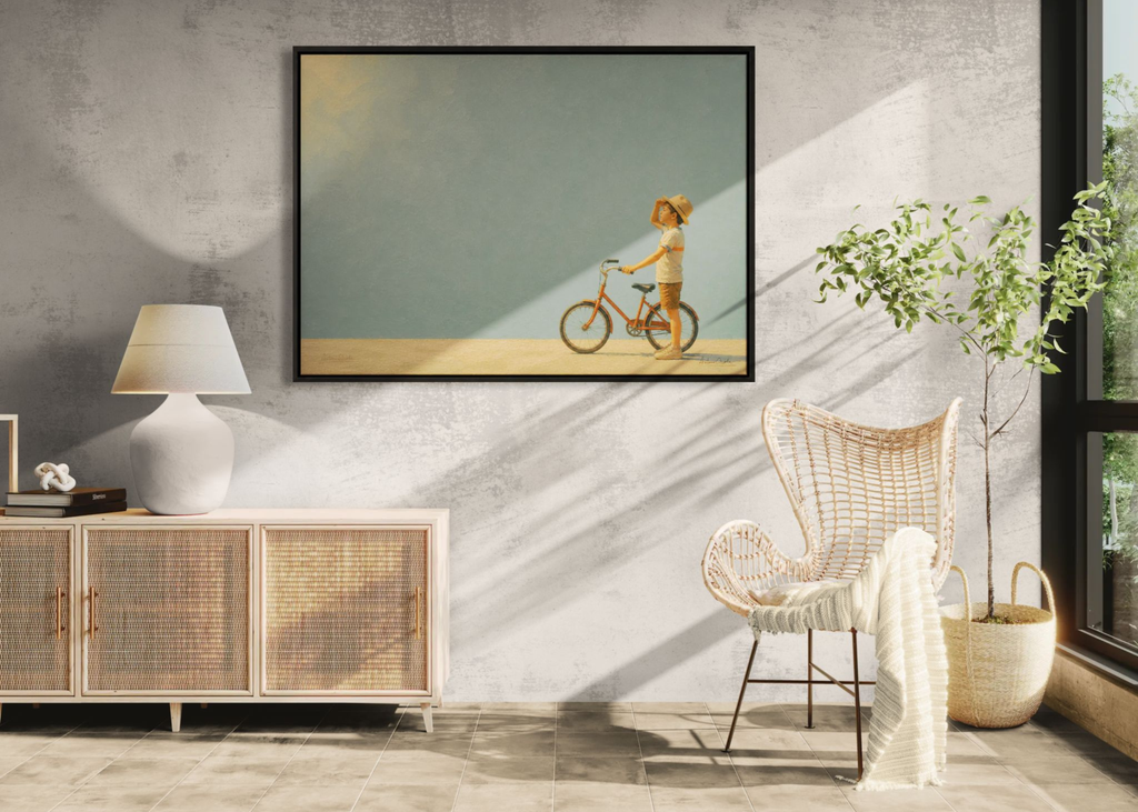 Childhood Memories V | Framed Canvas | Minimalist Child Wall Art | Nostalgic Artwork