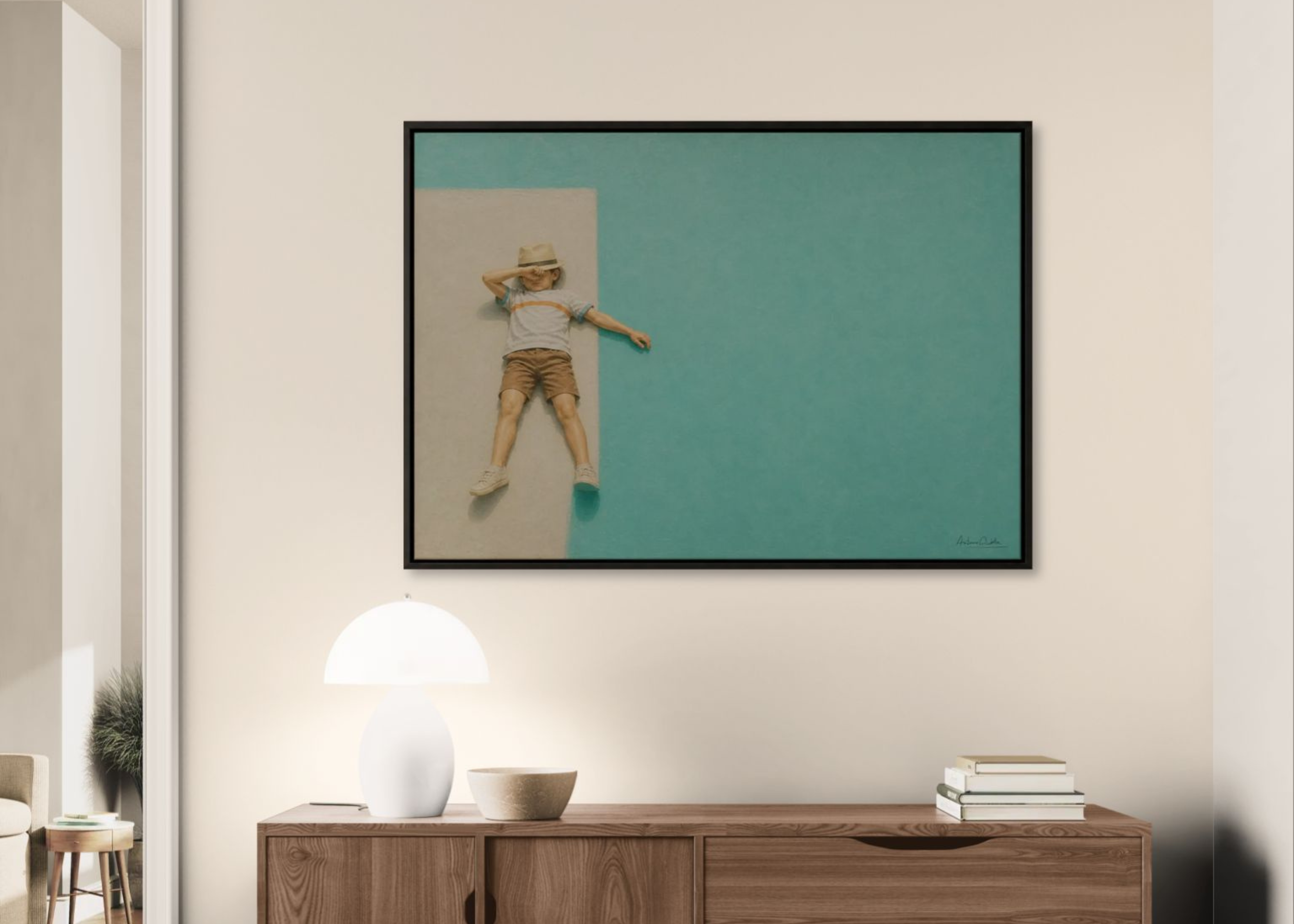 Childhood Memories VII | Framed Canvas | Minimalist Child Wall Art | Nostalgic Artwork