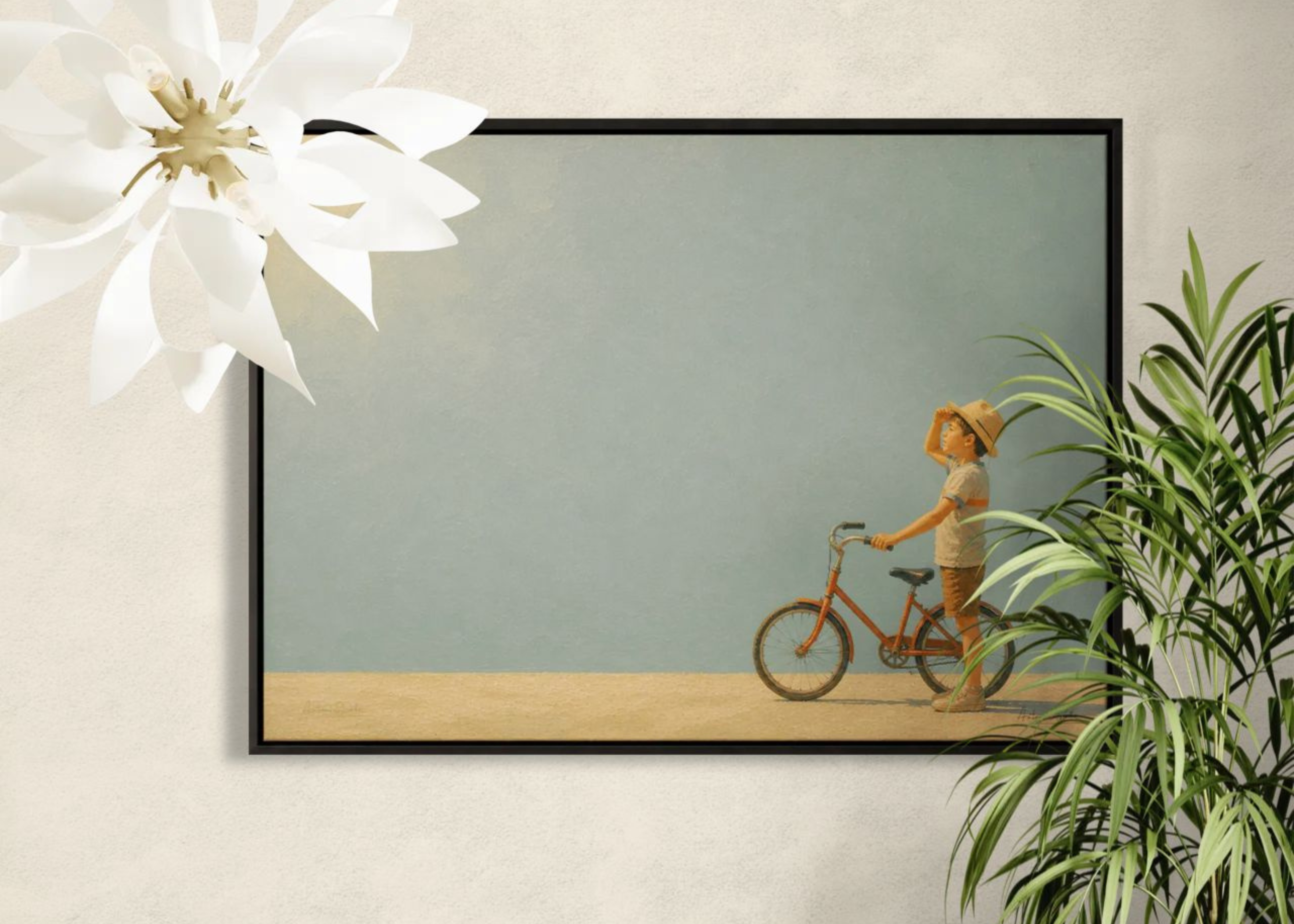 Childhood Memories V | Framed Canvas | Minimalist Child Wall Art | Nostalgic Artwork