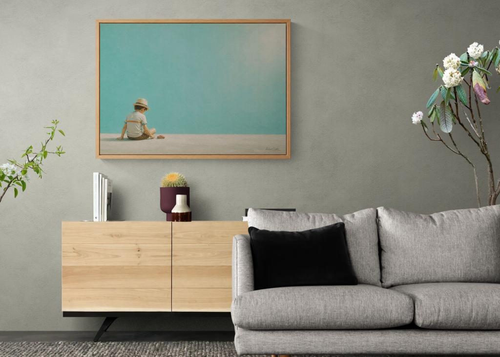 Childhood Memories IV | Framed Canvas | Minimalist Child Wall Art | Nostalgic Artwork