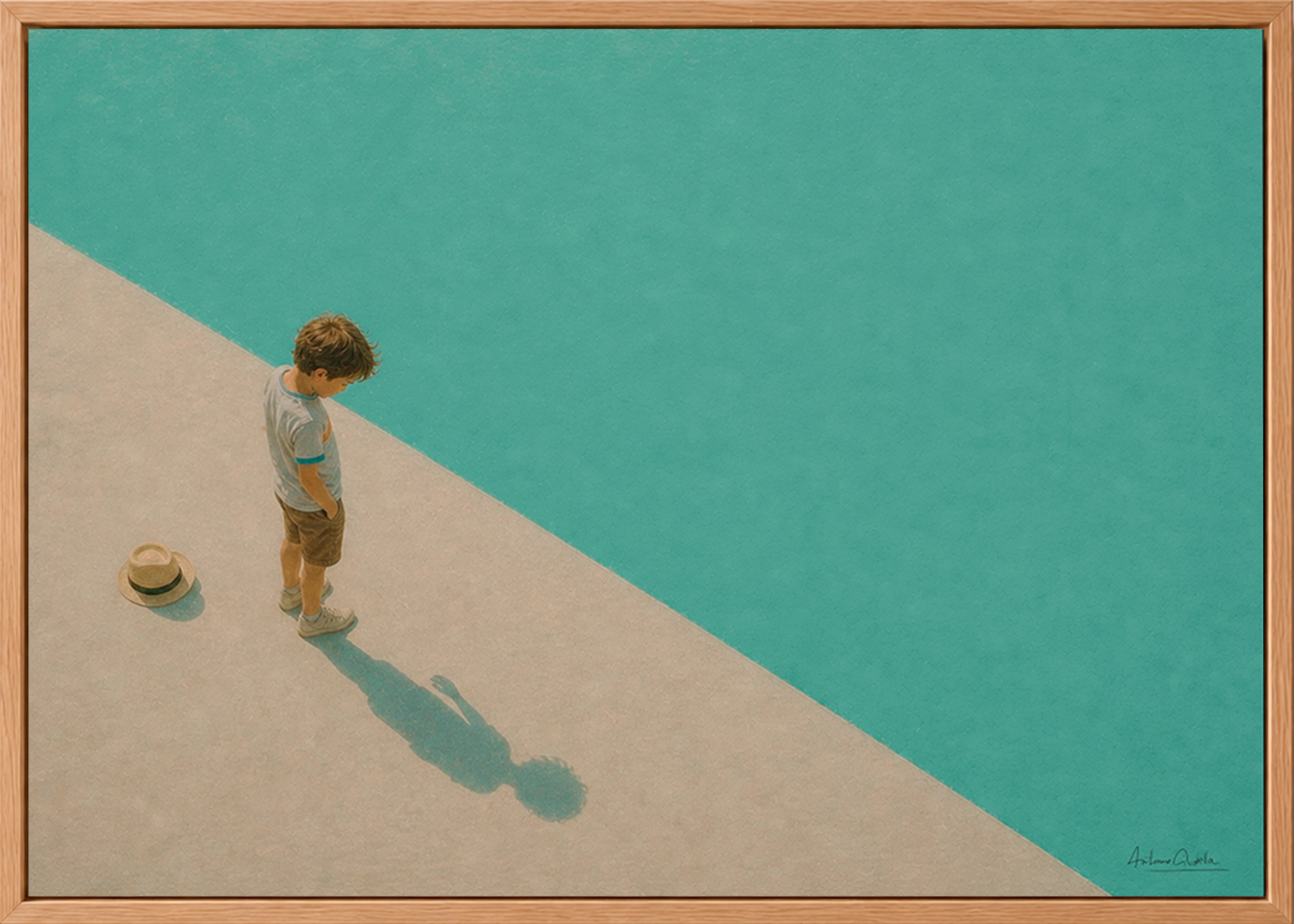 Childhood Memories VIII | Framed Canvas | Minimalist Child Wall Art | Nostalgic Artwork