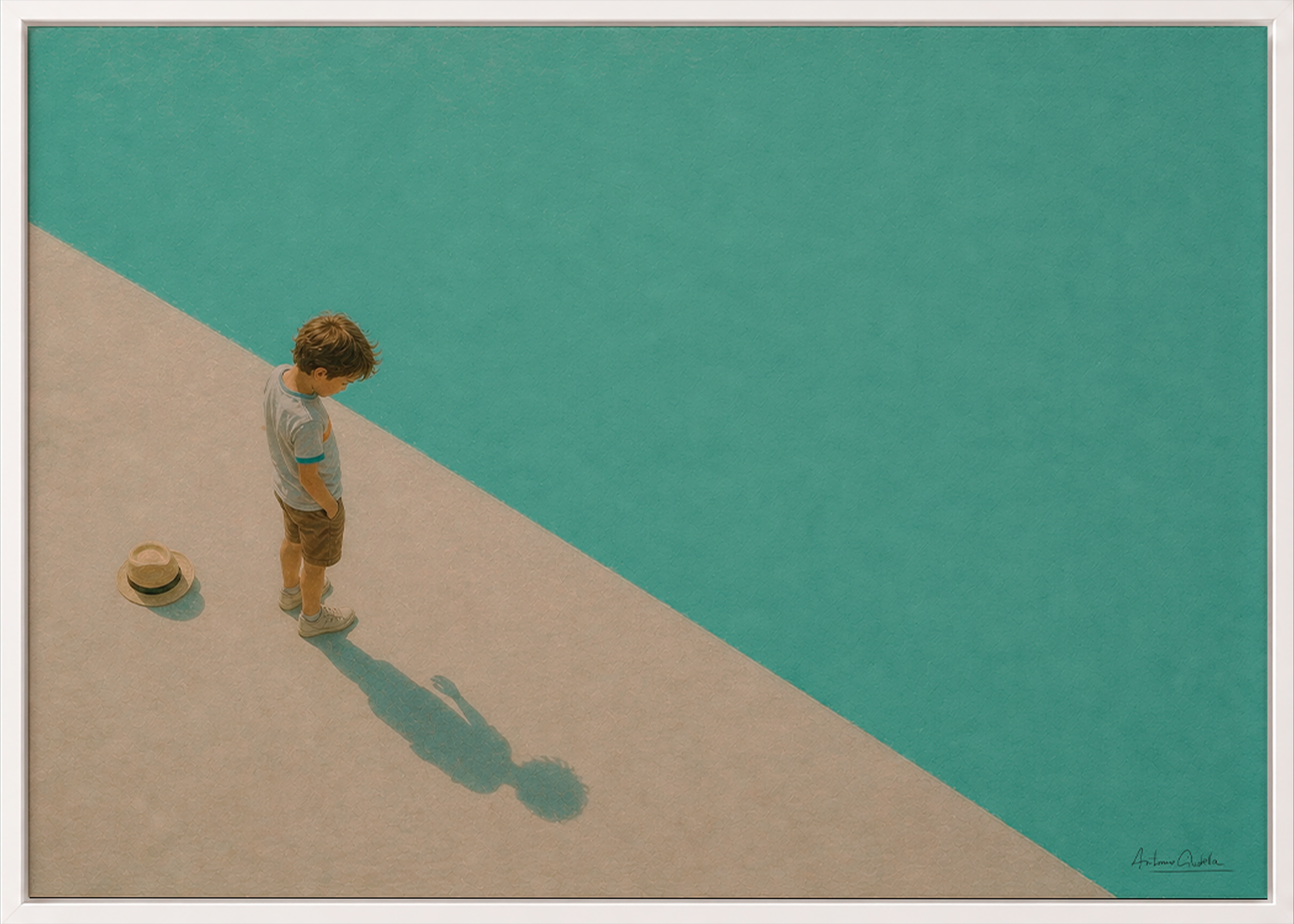 Childhood Memories VIII | Framed Canvas | Minimalist Child Wall Art | Nostalgic Artwork