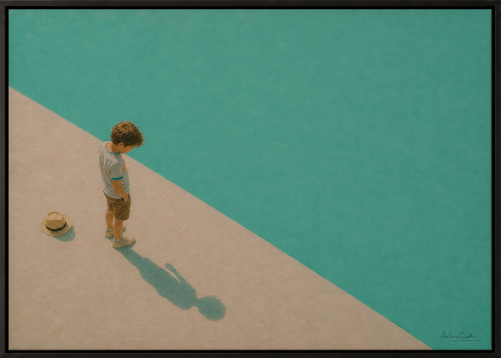 Childhood Memories VIII | Framed Canvas | Minimalist Child Wall Art | Nostalgic Artwork