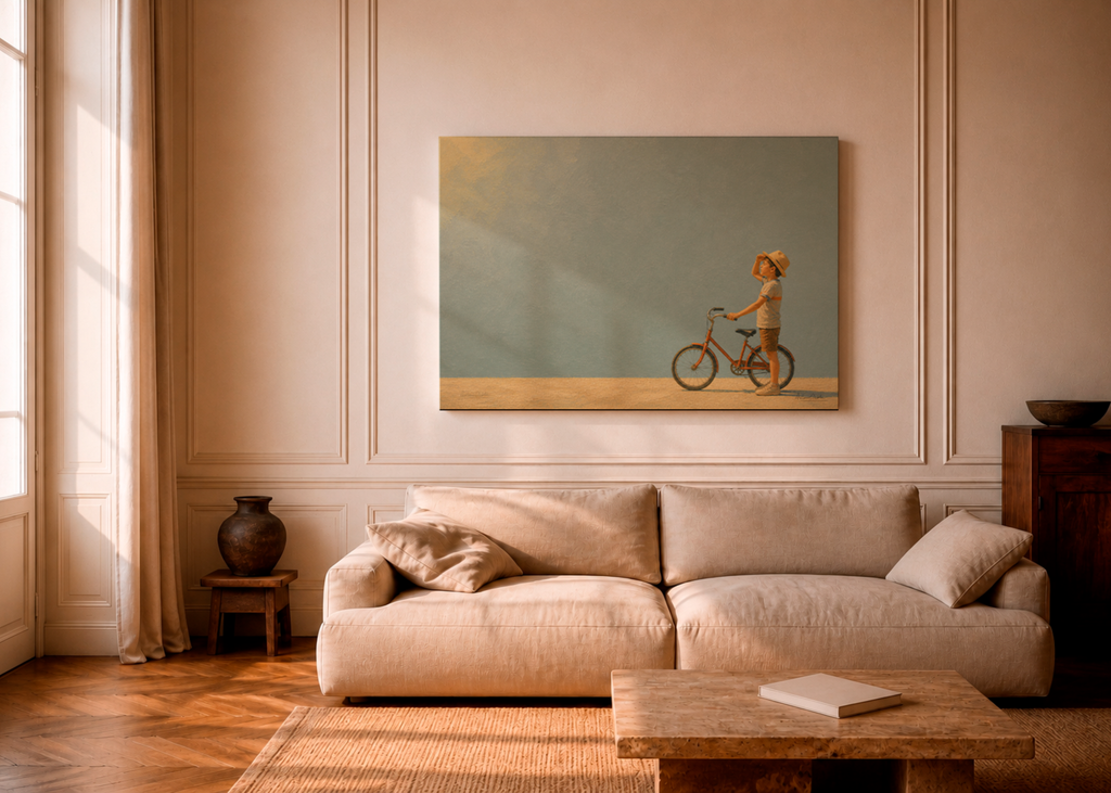 Childhood Memories V | Canvas Print | Stretched Canvas | Minimalist Wall Art | Nostalgic Child Artwork | Museum-Quality Giclée Canvas