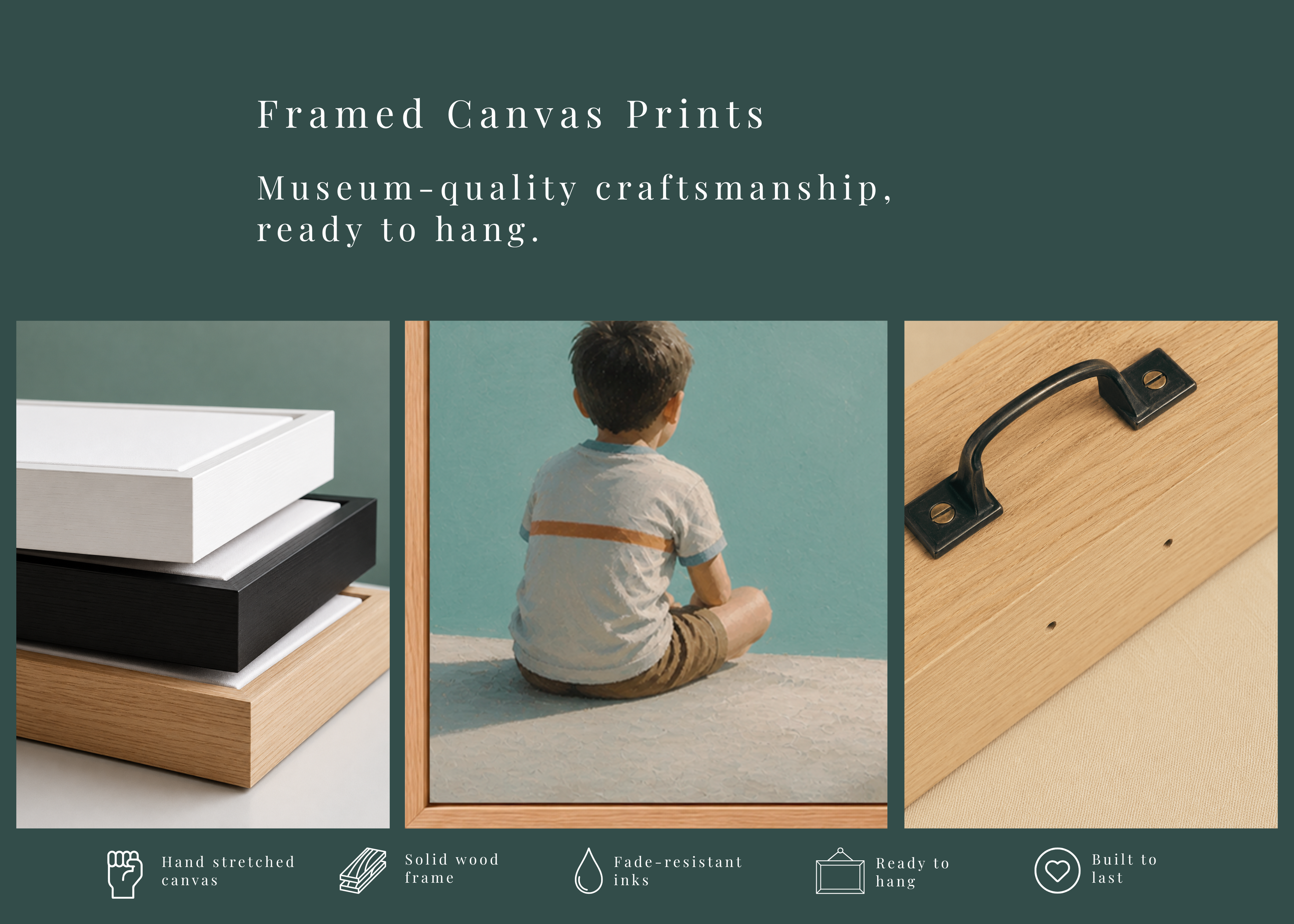 Childhood Memories I | Framed Canvas | Minimalist Wall Art | Nostalgic Child Artwork | Premium Framed Canvas