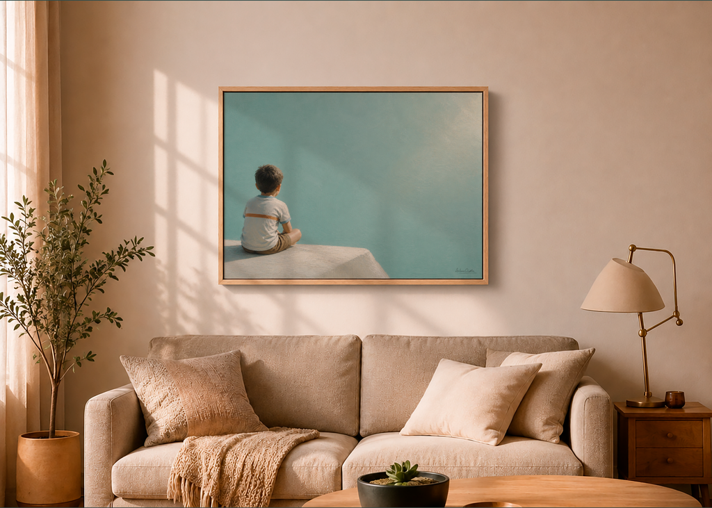 Childhood Memories I | Framed Canvas | Minimalist Wall Art | Nostalgic Child Artwork | Premium Framed Canvas