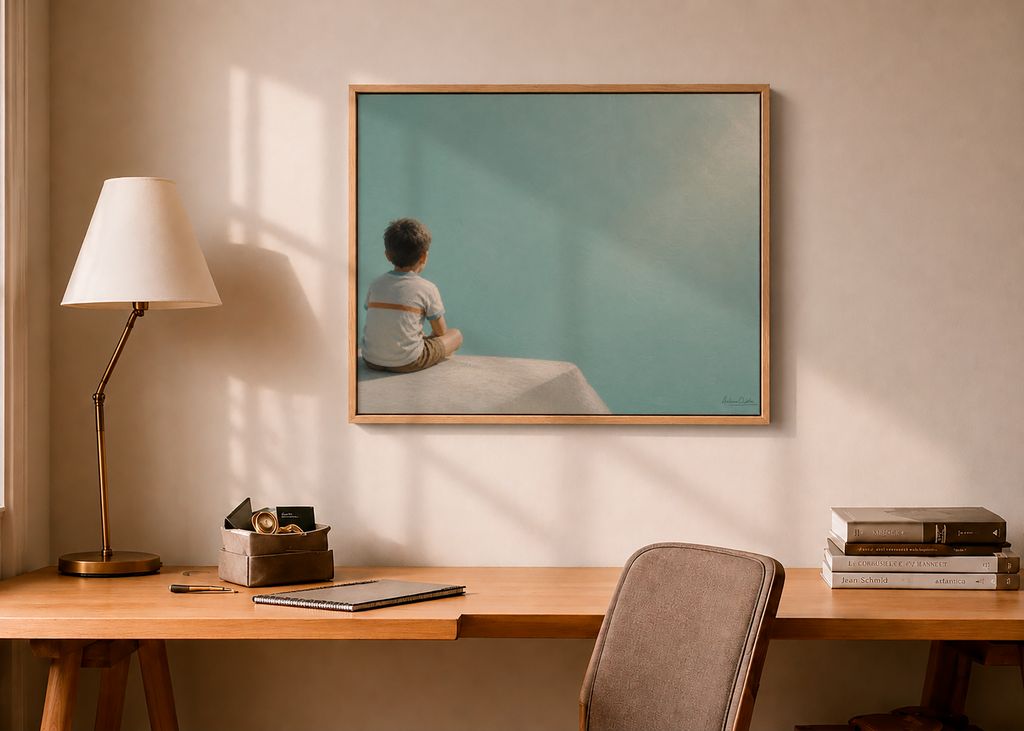 Childhood Memories I | Framed Canvas | Minimalist Wall Art | Nostalgic Child Artwork | Premium Framed Canvas