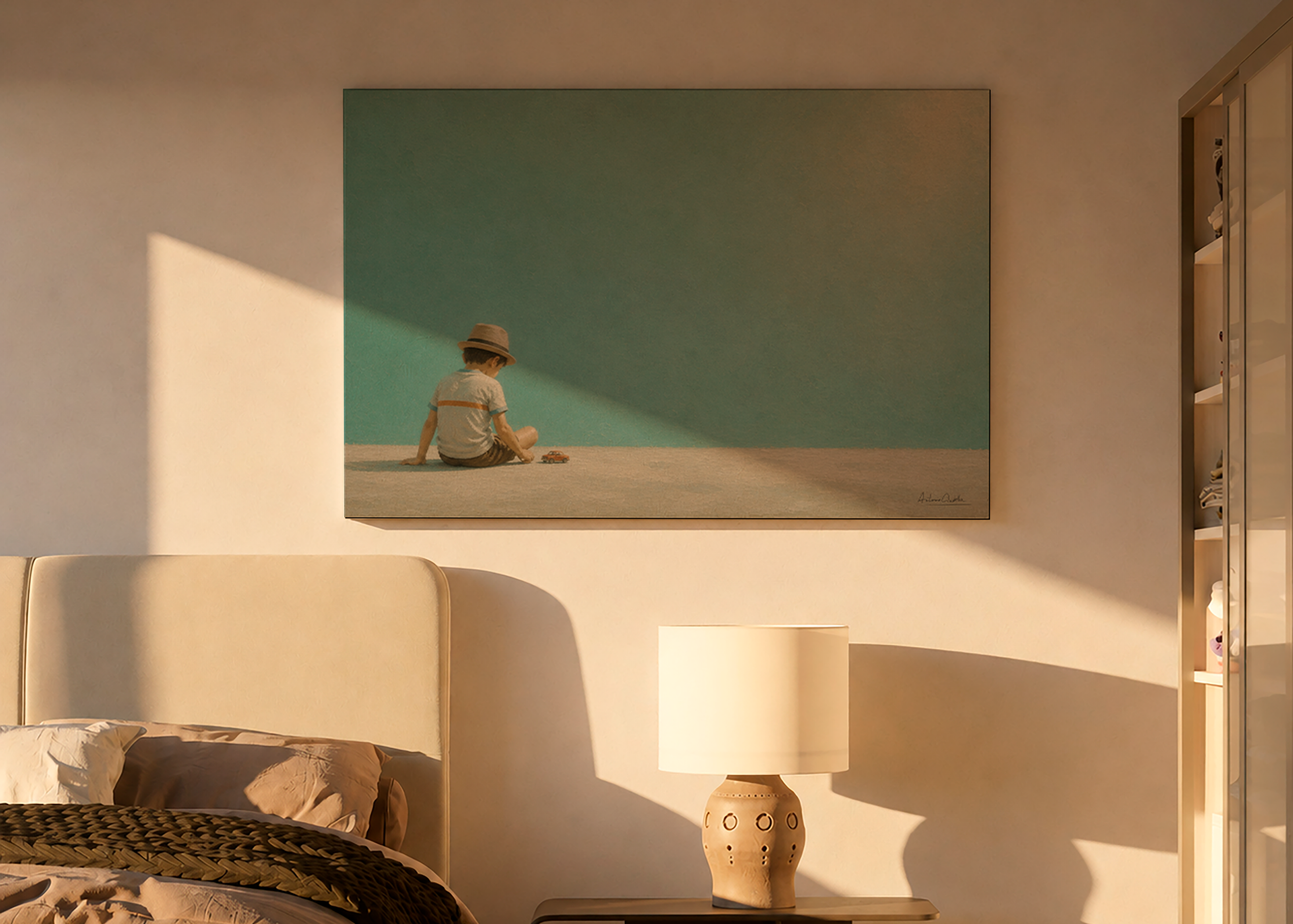 Childhood Memories IV | Canvas Print | Stretched Canvas | Minimalist Wall Art | Nostalgic Child Artwork | Museum-Quality Giclée Canvas