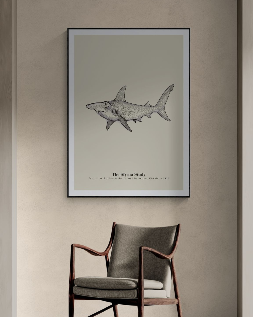 The Sfyrna Study | Vintage Hammerhead Shark Fine Art Print