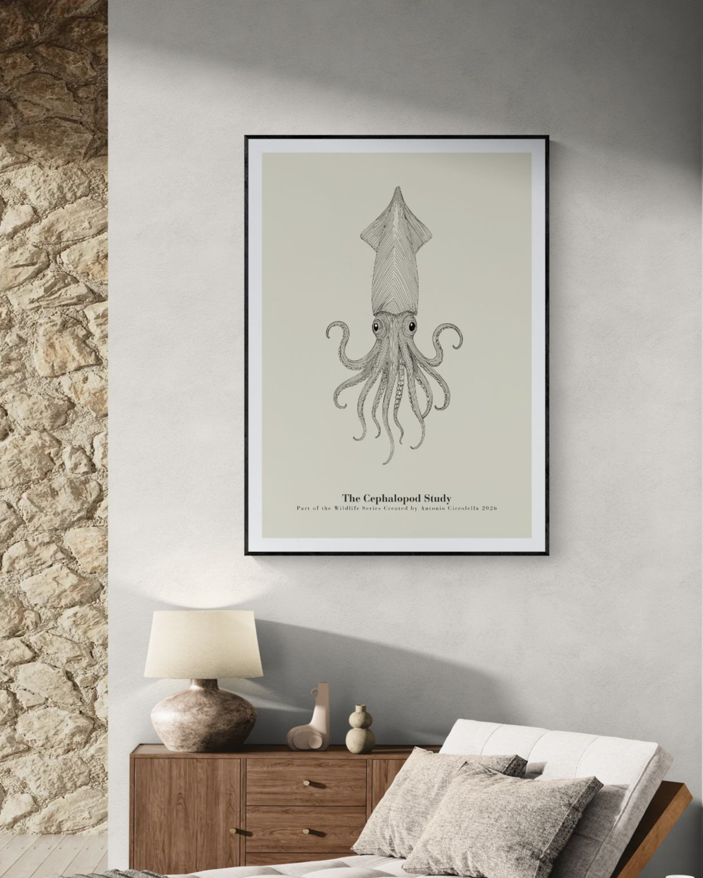The Cephalopod Study | Vintage Squid Fine Art Print