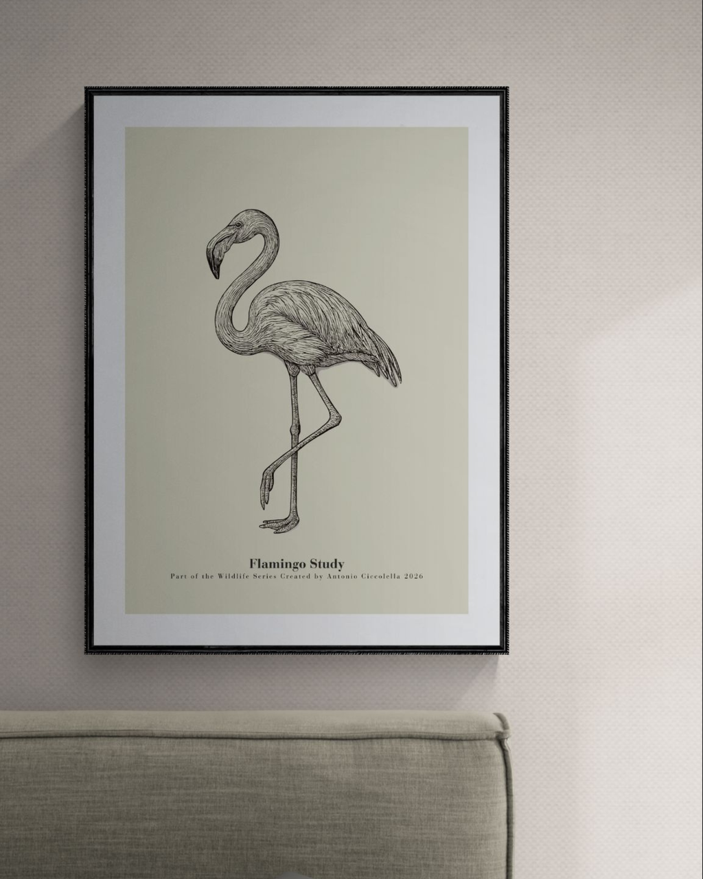 Flamingo Study | Vintage Flamingo Fine Art Print