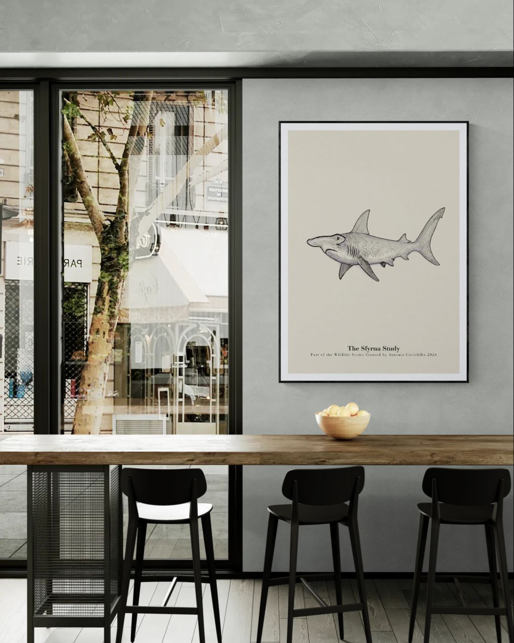 The Sfyrna Study | Vintage Hammerhead Shark Fine Art Print