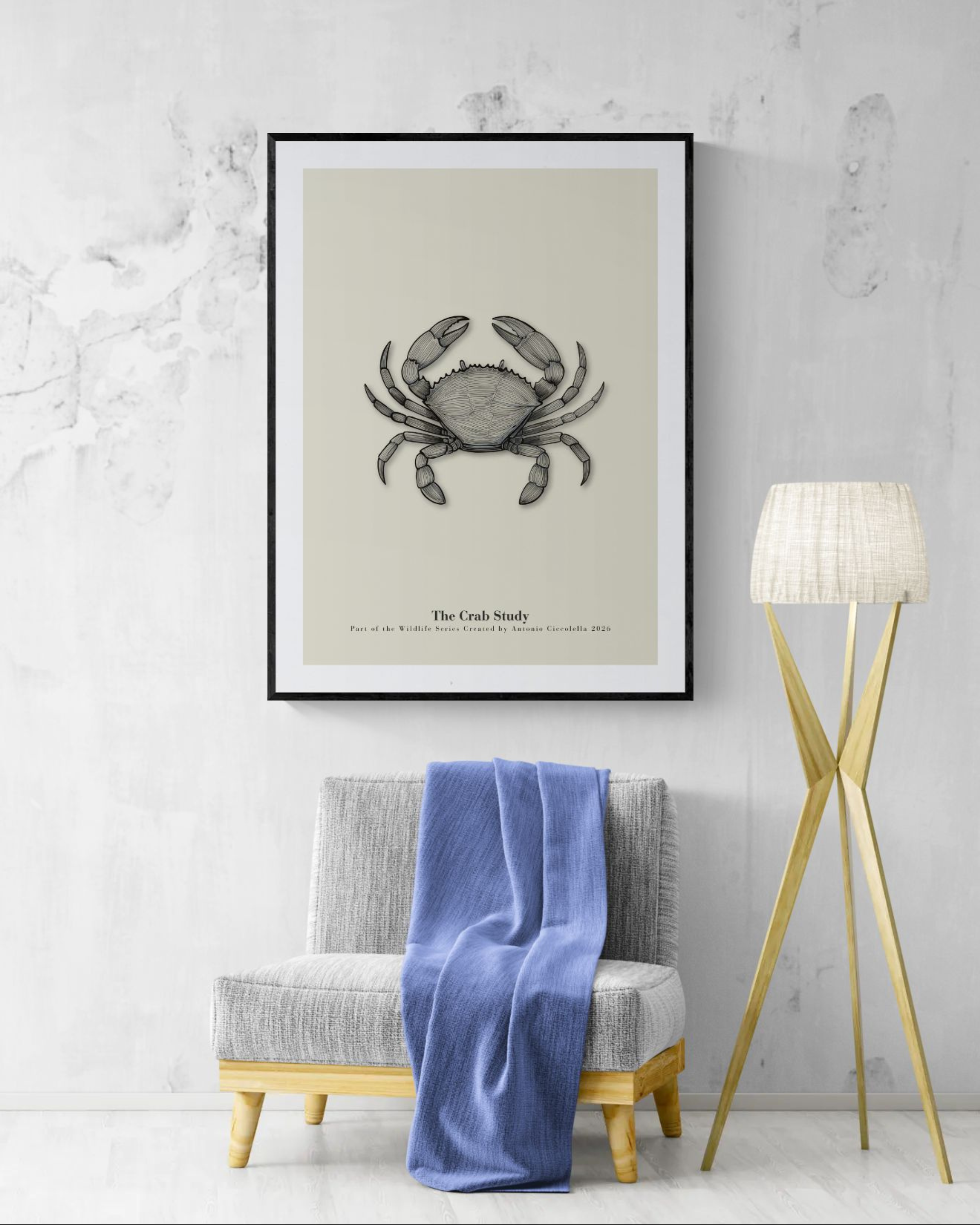 The Crab Study | Vintage Crab Fine Art Print